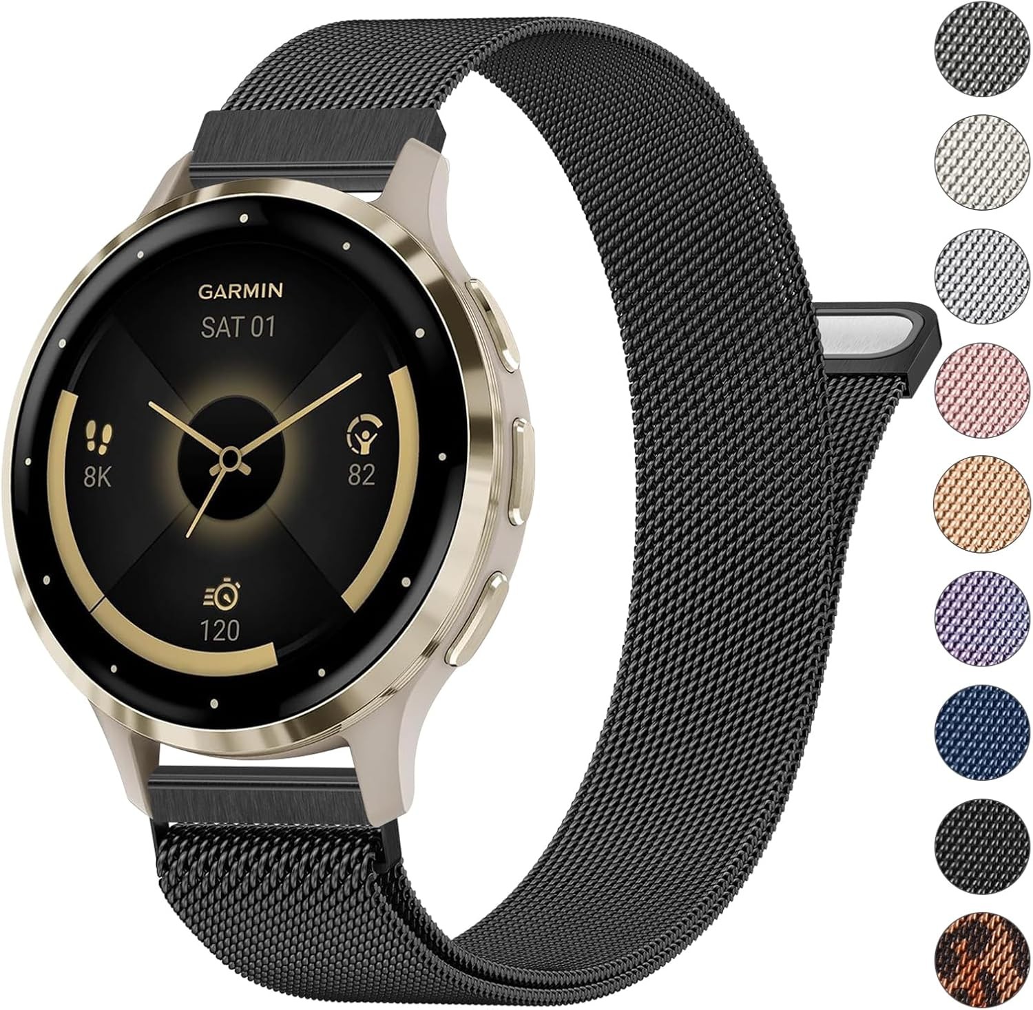 18mm Metal Band for Garmin Venu 3S/4 41mm, Quick Release Replacement Strap