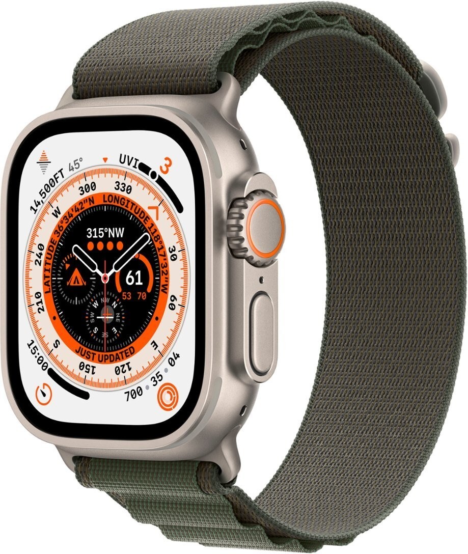 Apple Watch Ultra (GPS + Cellular) 49mm with Green Alpine Loop M in Retail Box