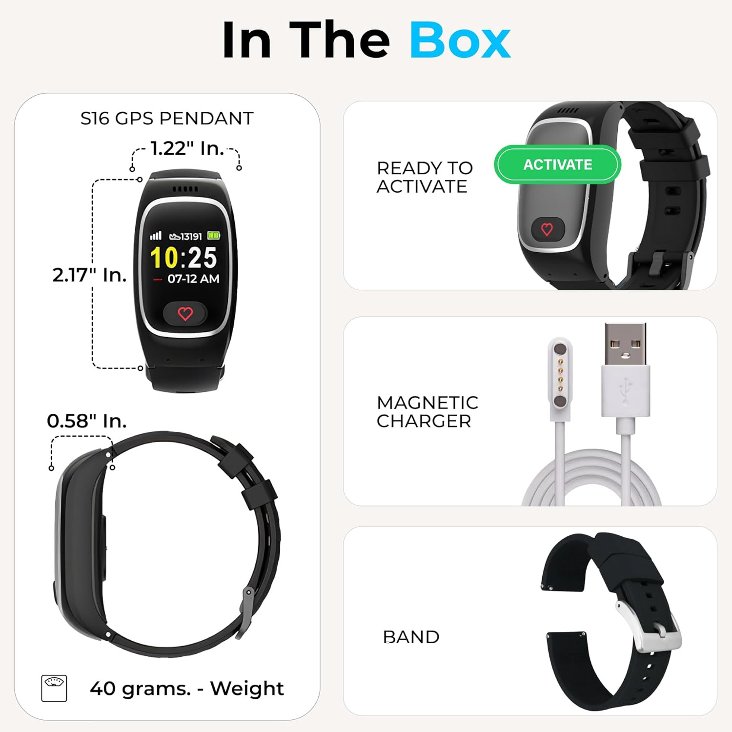Smartwatch: Medical Alert Bracelet with GPS Tracker, Fall Detection Smart Watch,