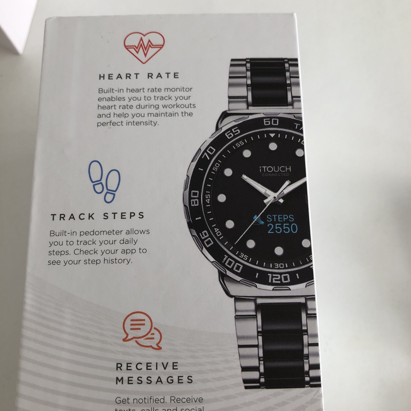 iTOUCH CONNECTED Analog Smartwatch Stainless Steel Band iOS Android Compatible