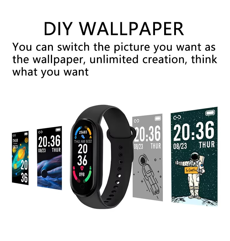 M6 Smart Watch Color Screen Step Counting Multi Sport Fitness Mode Message Remin