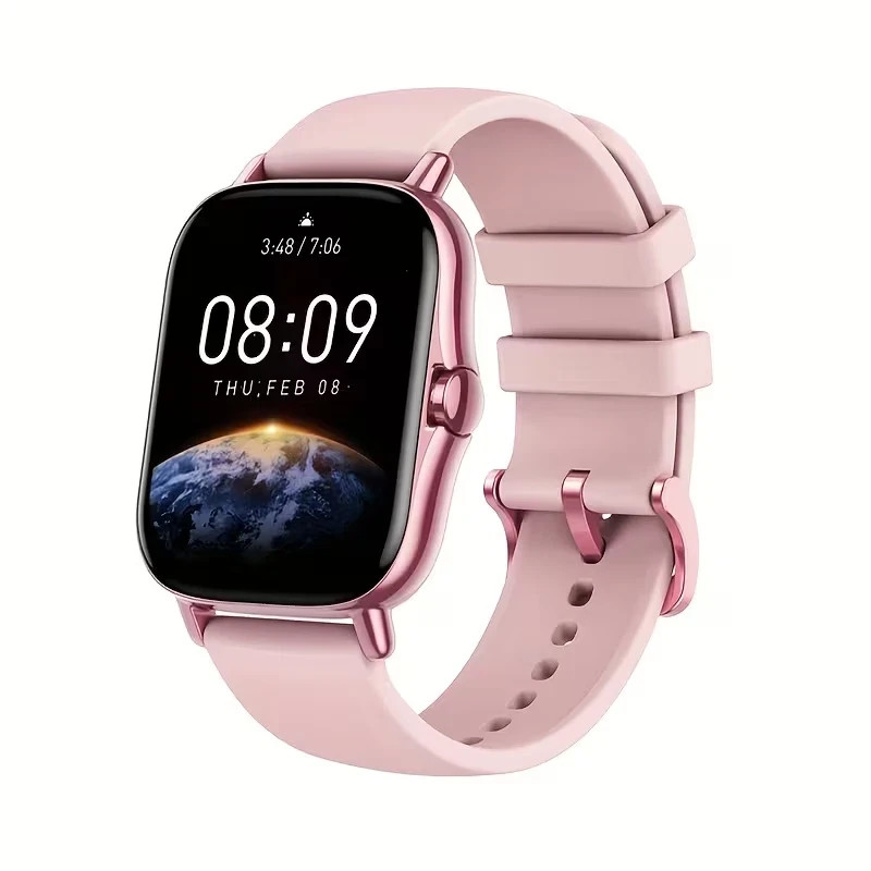 Pink Smart Watch with Wireless Calling, Music & Voice Assistant – Android/iPhone