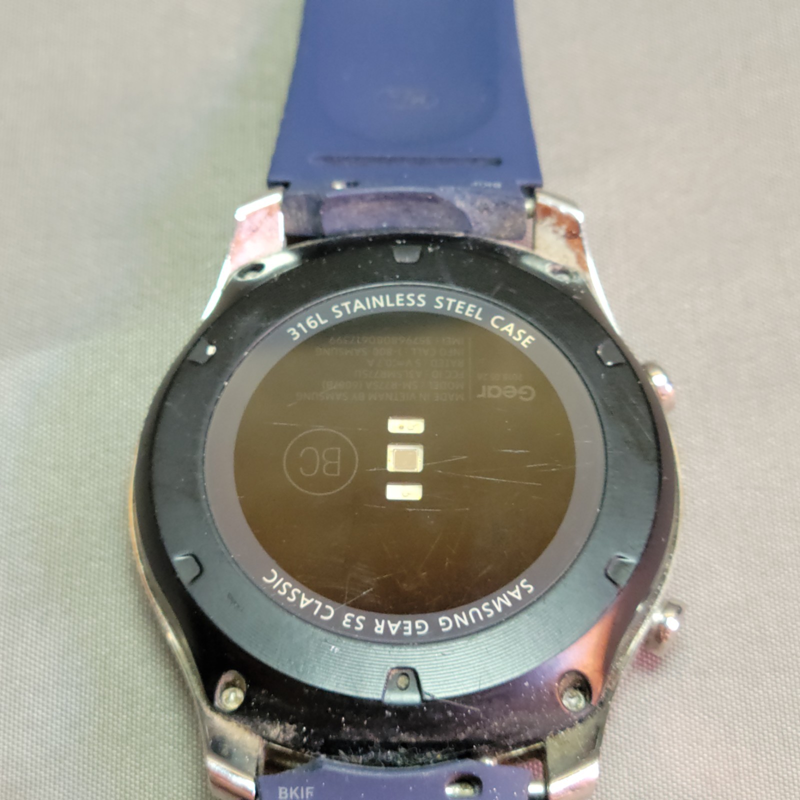 Samsung Galaxy Gear S3 Classic 46mm Stainless Steel Silver Case SM-R770 untested