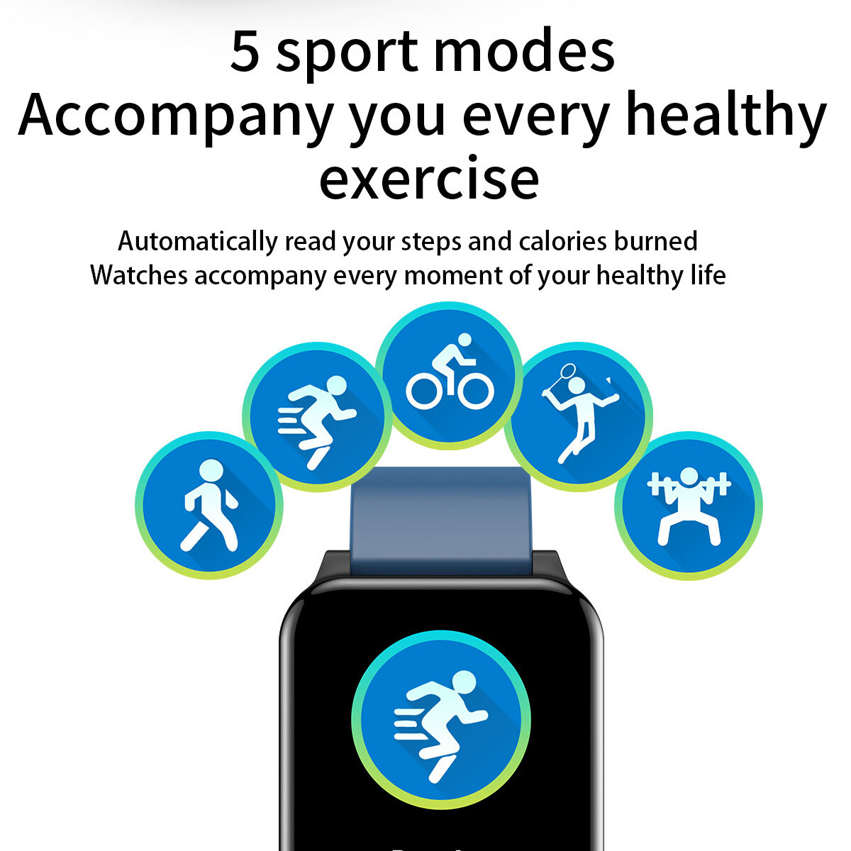 Smart Watch Touch Screen Activity Fitness Tracker Multi Sports Modes Waterproof