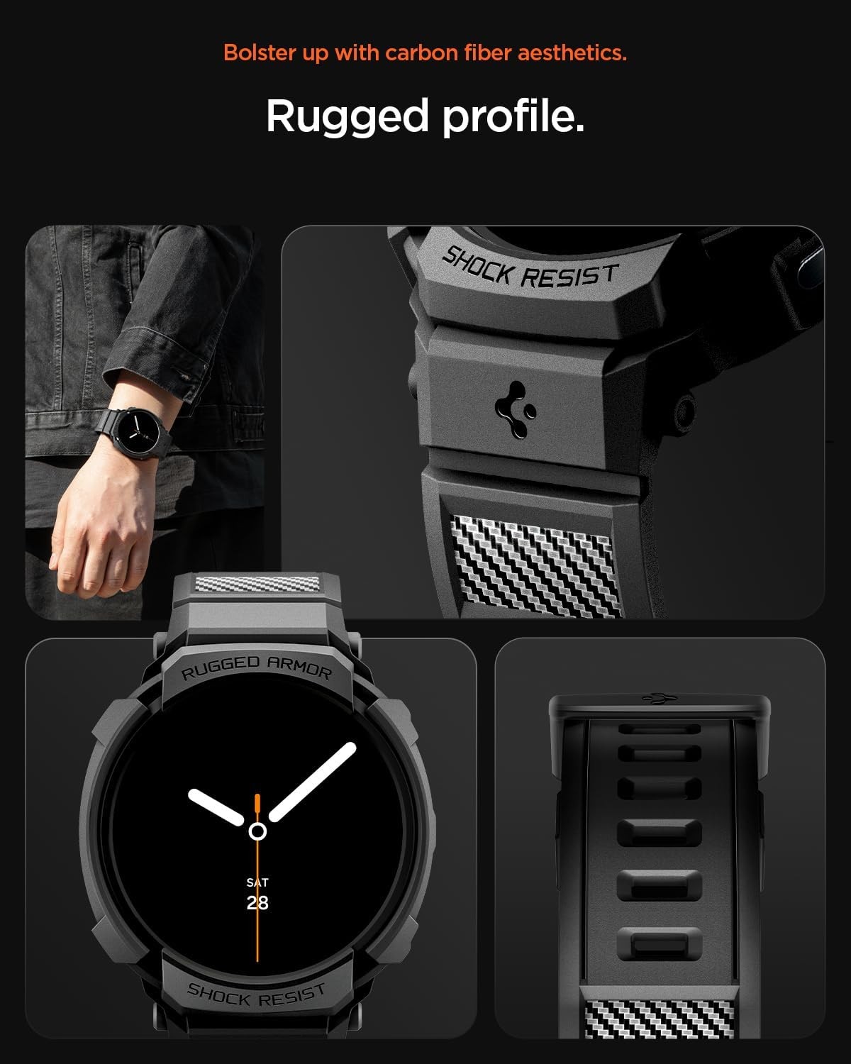 Rugged Armor Pro Case for Samsung Galaxy Watch 9 44mm Durable Shock Proof TPU