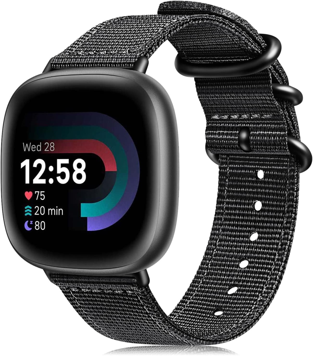Soft Woven Nylon Strap Compatible with Fitbit Versa 4 3
