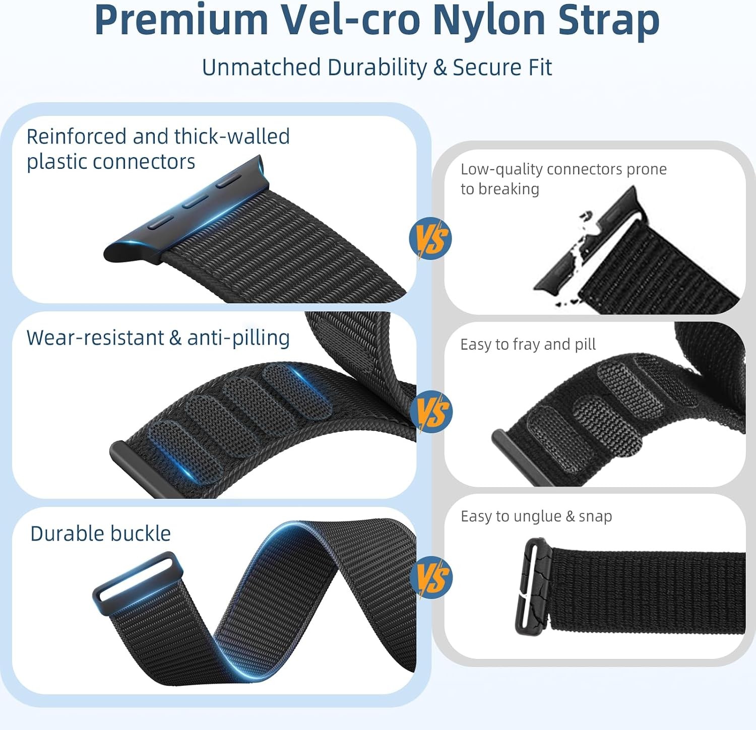 Woven Nylon Strap Compatible with Apple Watch 40mm 41mm Reflective Black/White/P