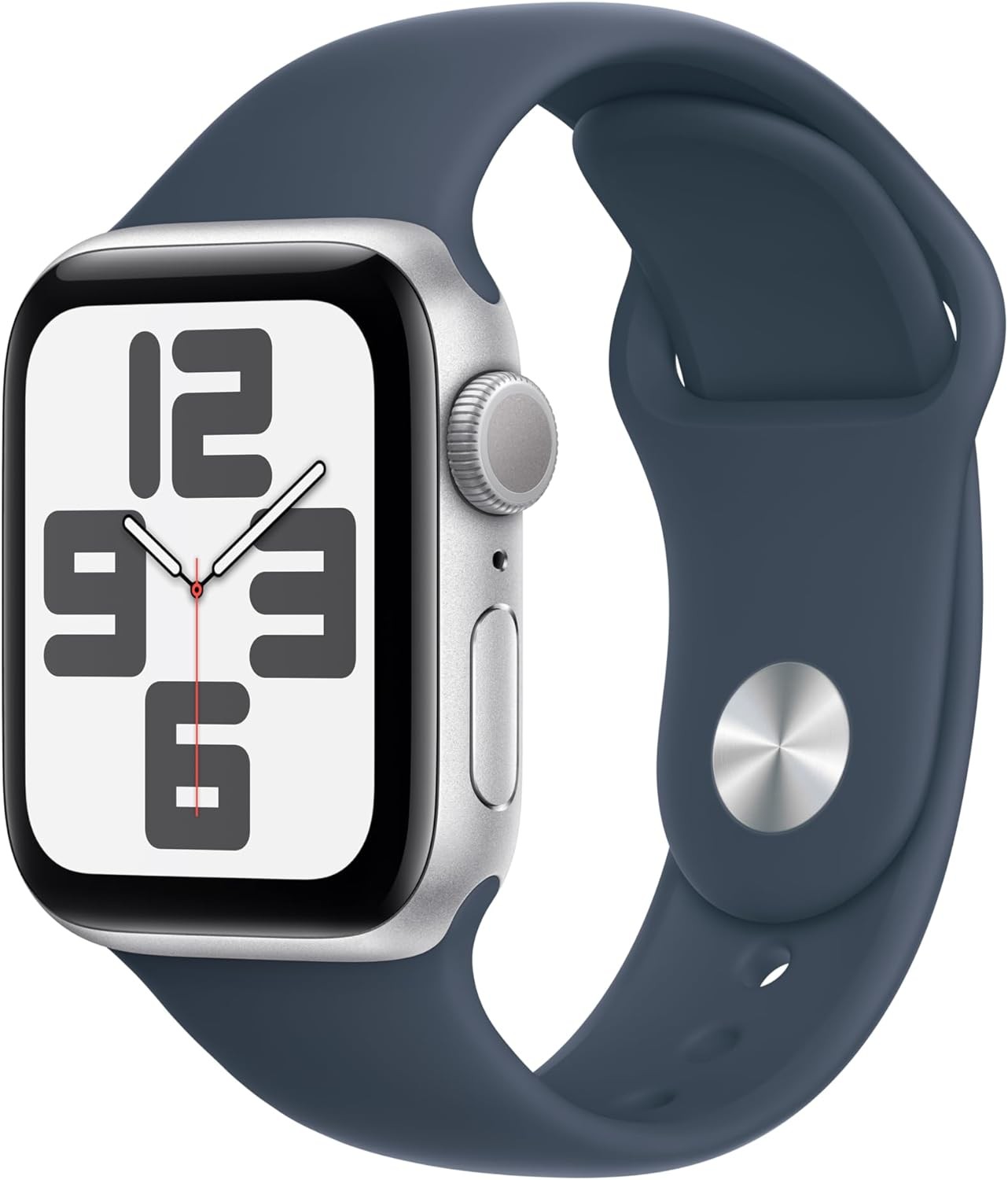 Apple Watch SE 2nd Gen (GPS) 40MM Silver Aluminum Case Storm Blue Sport Band