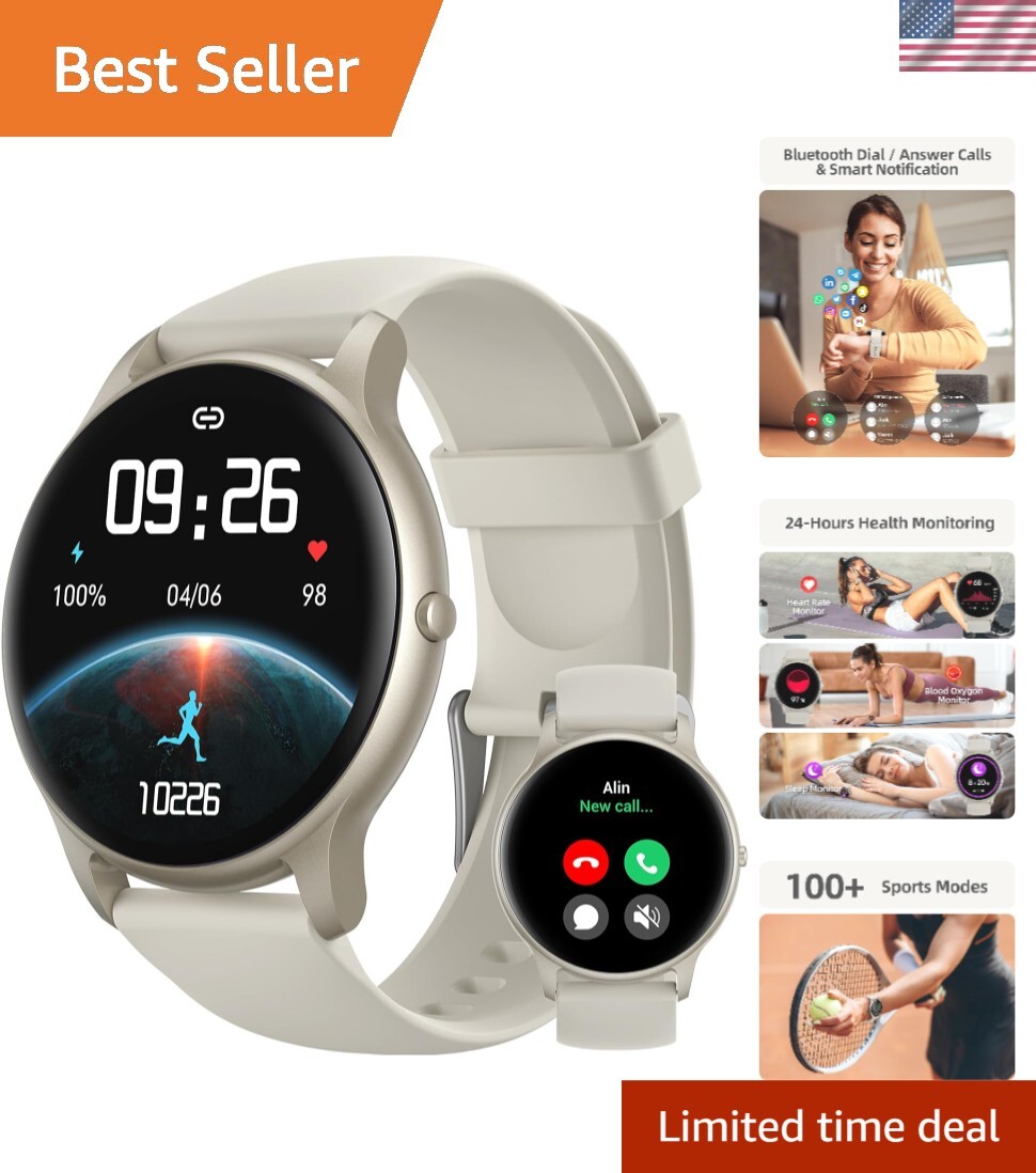 All-in-One Fitness Tracker Smartwatch with Heart Rate and Sleep Monitoring