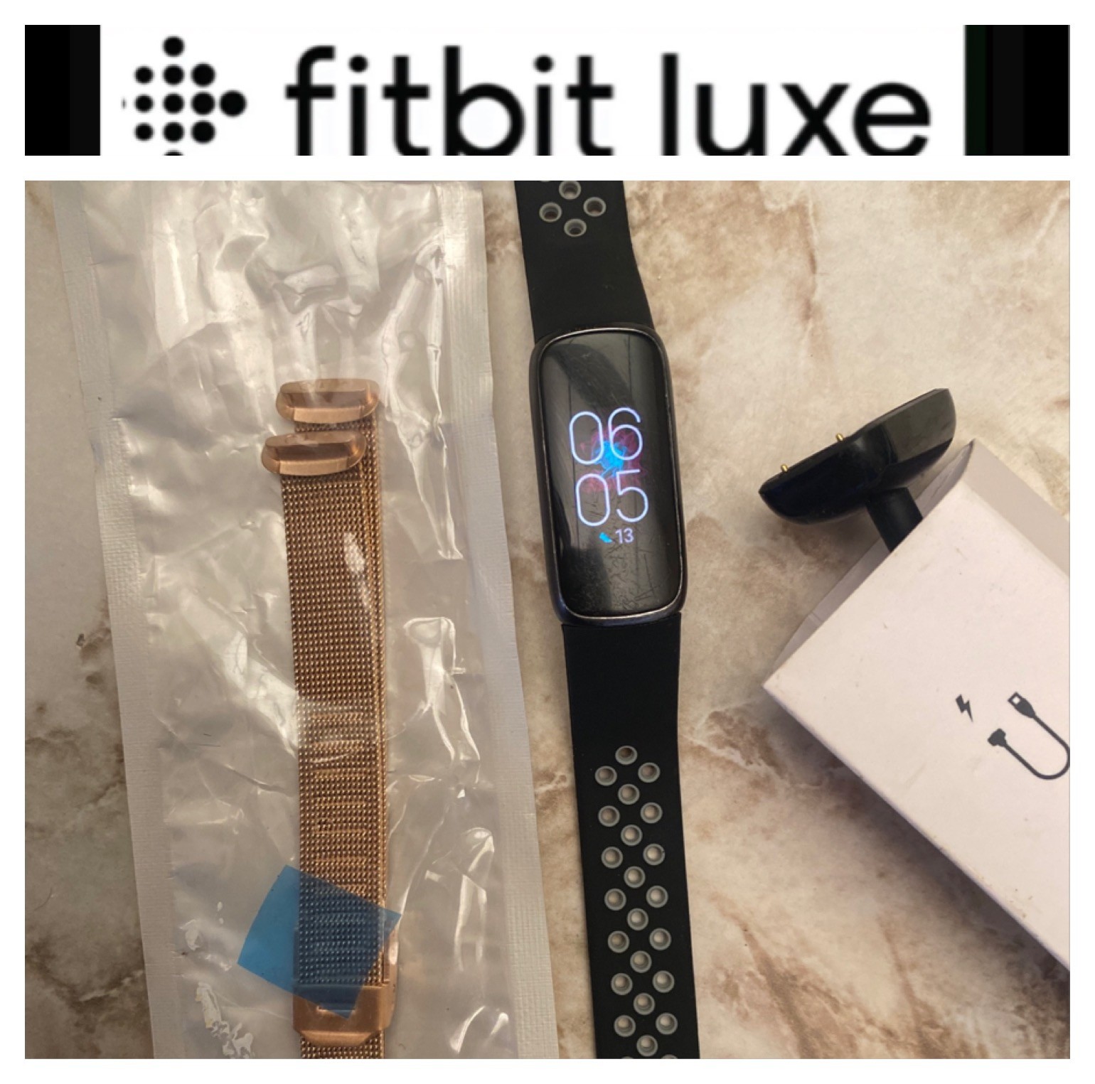 Fitbit Luxe Smartwatch HR Steps GPS Sleep & More Tested✅✅+extra Bands & Cord
