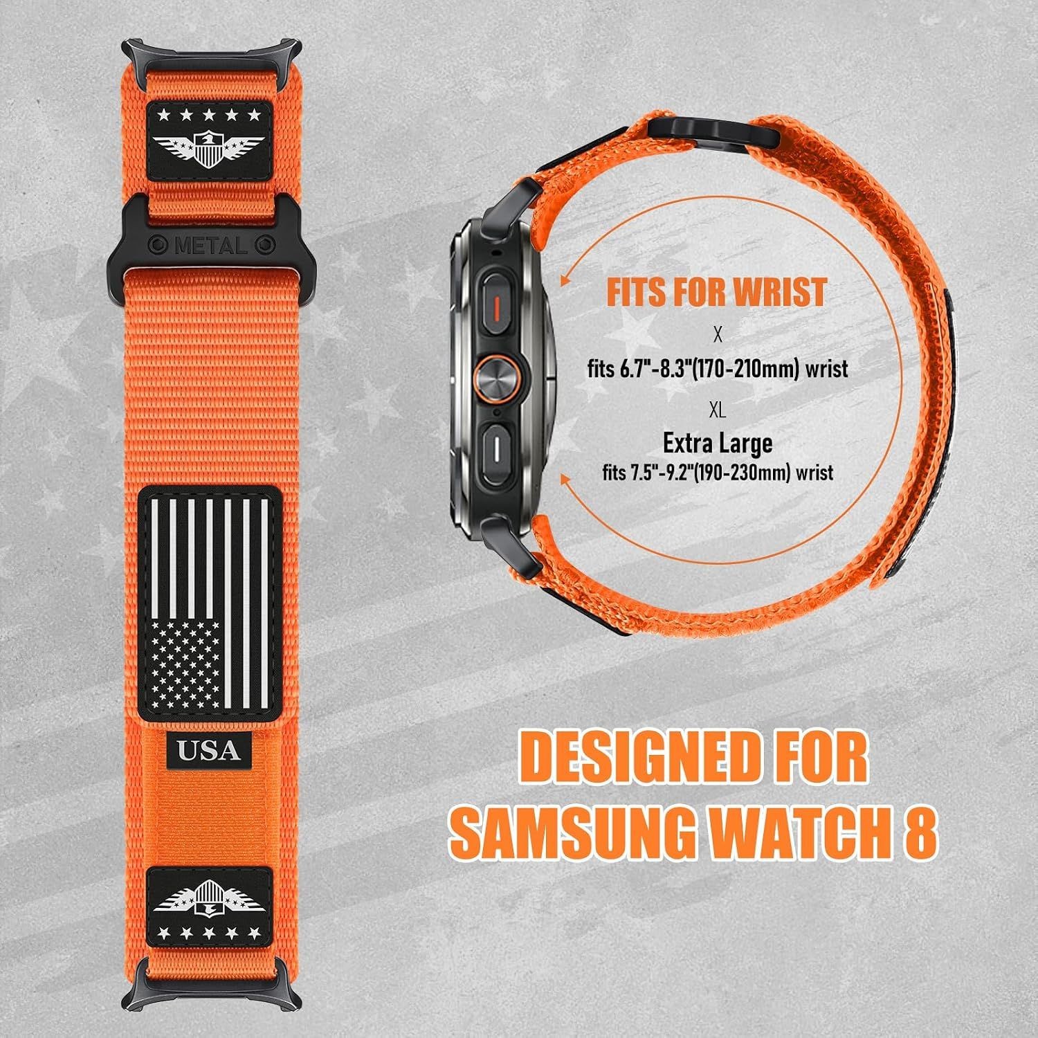 1 Strap For Samsung Galaxy Watch Ultra/Ultra 2/9/8/7, Rugged Nylon, Adjustable