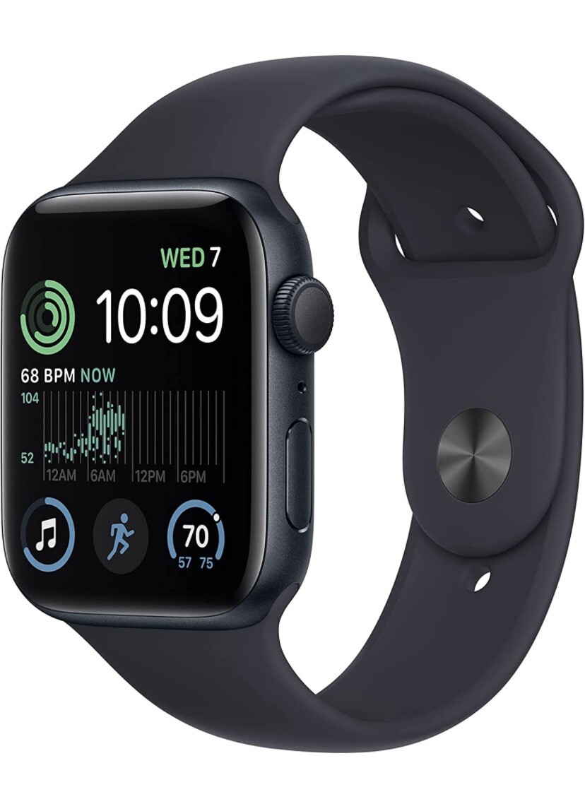 Apple Watch SE (2022) 40mm Midnight Aluminum Case with Sport Band, S/M (GPS +…
