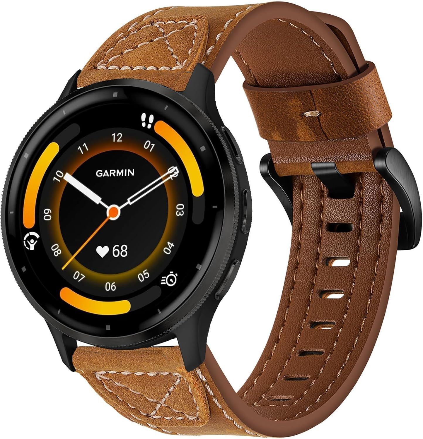Genuine Leather Strap Compatible with Garmin Venu 2 45mm, Vivoactive 4