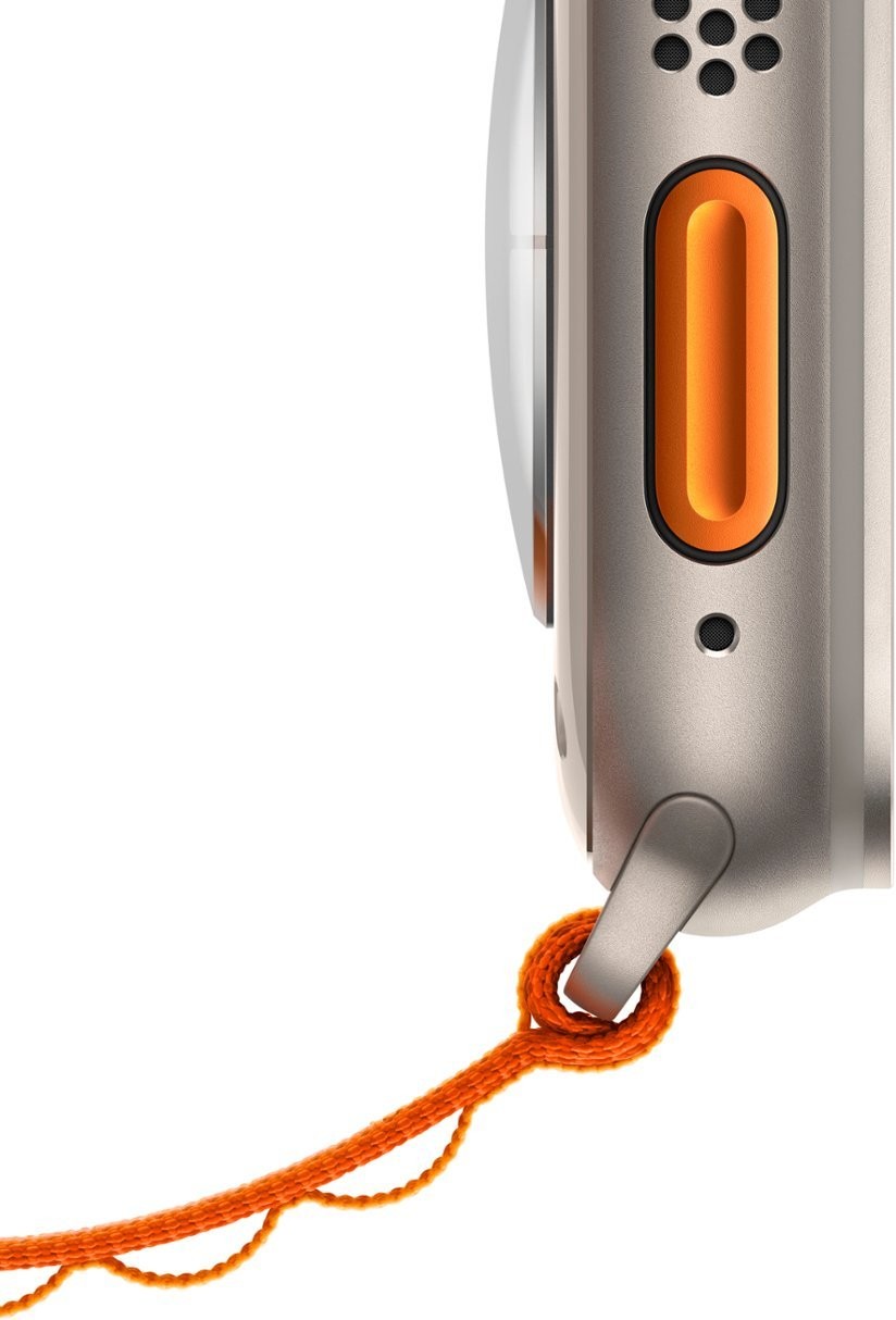 Apple Watch Ultra (GPS + LTE) 49mm Titanium Case w/ Orange Alpine Loop – Large