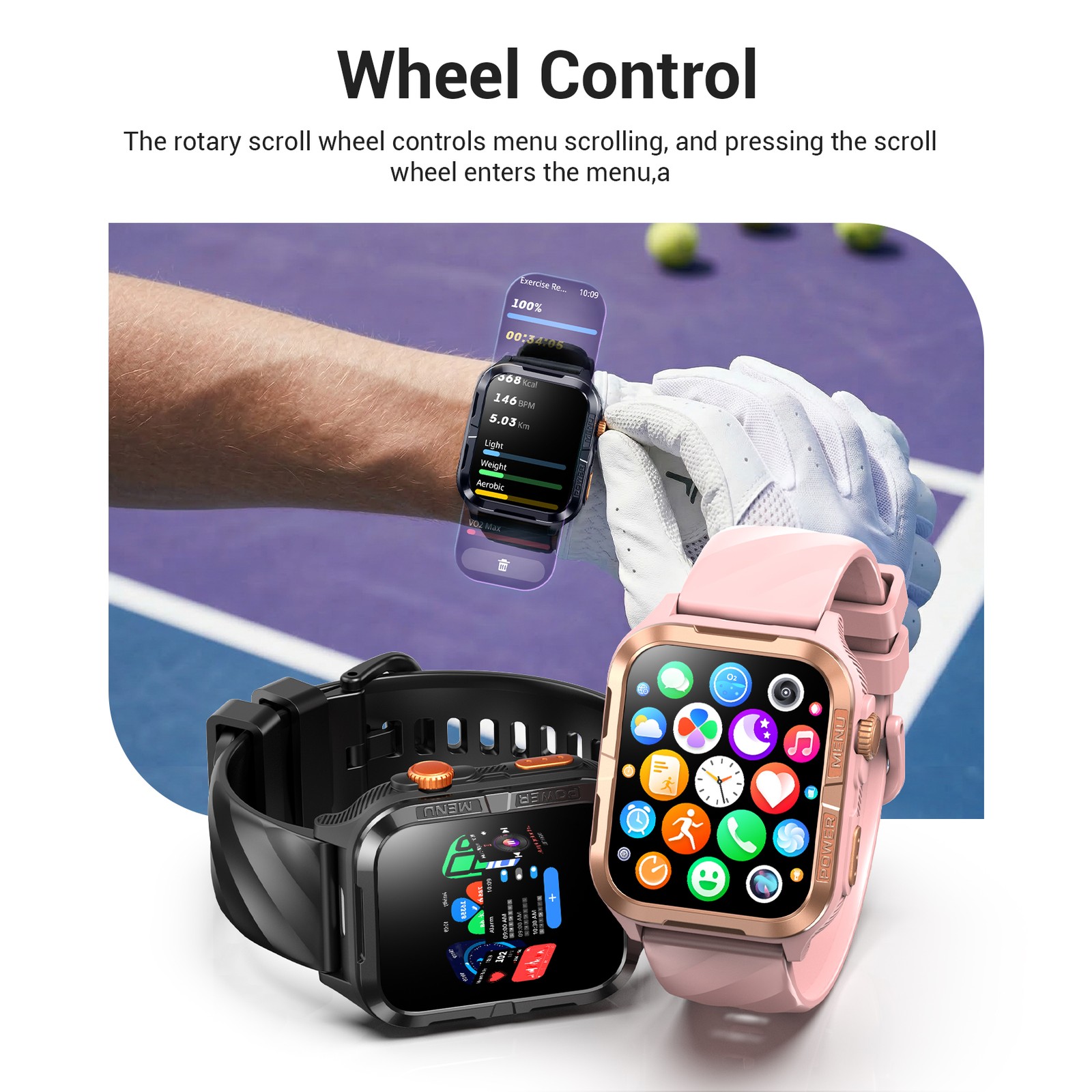 Military Grade Smart Watch Men GPS Flashlight Compass Waterproof Bluetooth Call