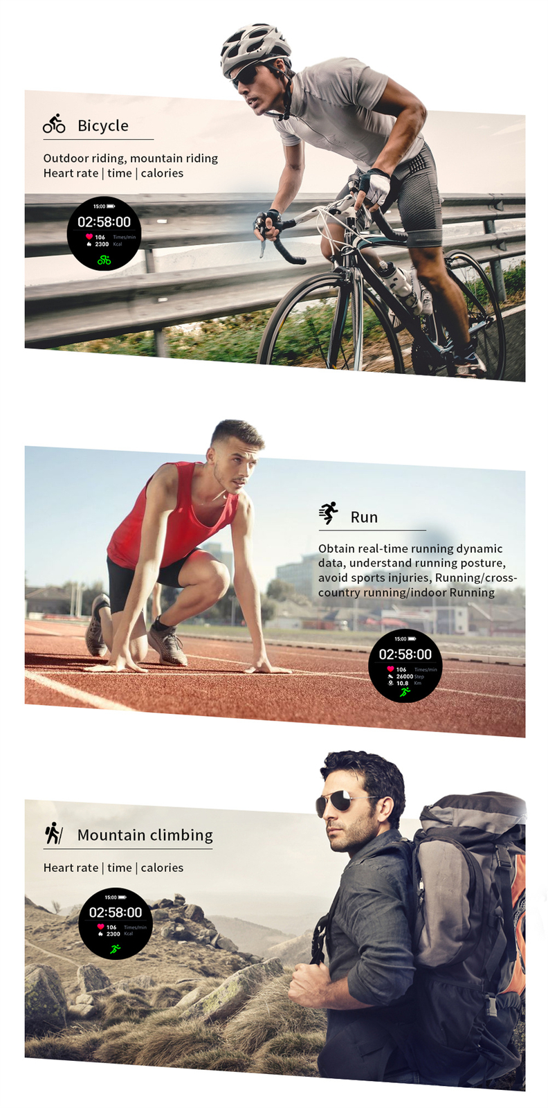 Bluetooth Headset Smart Watch 2 in 1 Activity Fitness Tracker Music Wristwatches