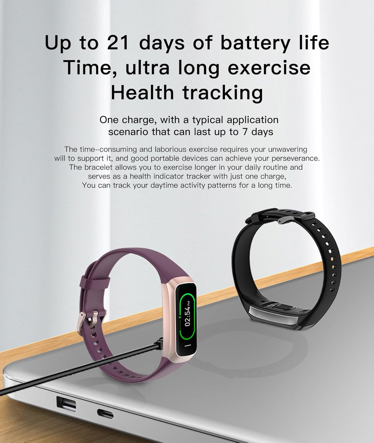 Slim Fitness Tracker Watch Heart Rate BP O2 Monitor iOS Android Waterproof OLED