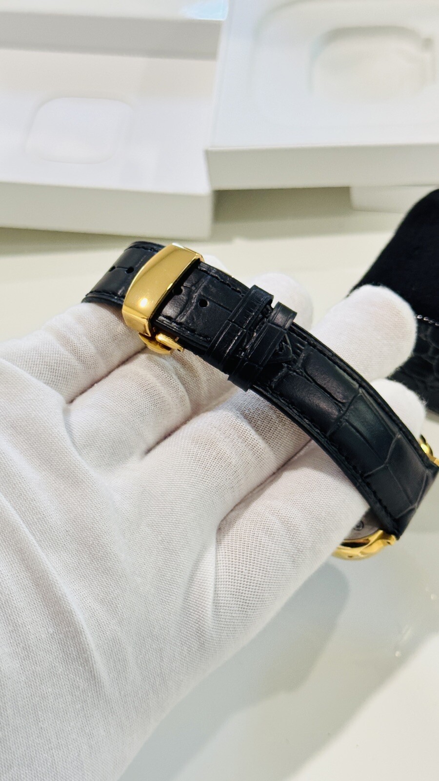 24k Gold Plated Apple Watch ULTRA 2 49mm Black Leather Band Polished CUSTOM