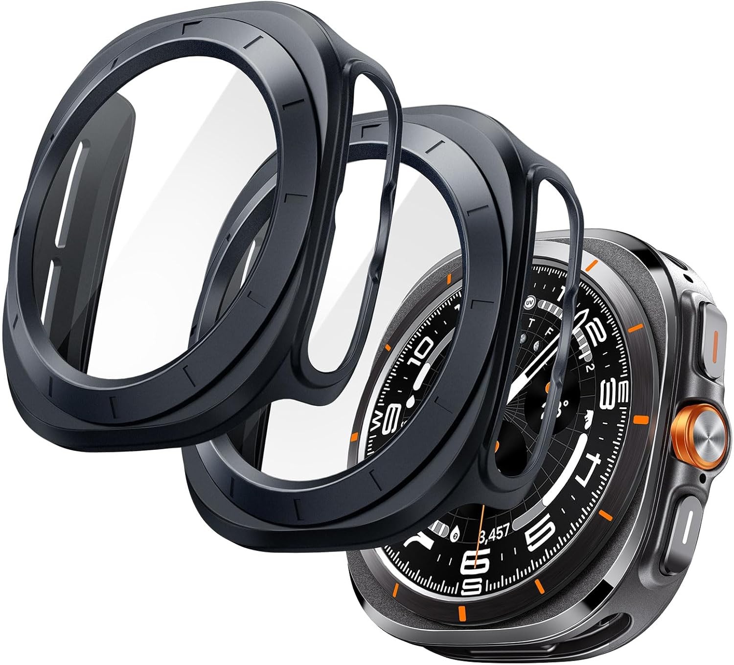 Case for Galaxy Watch Ultra 47mm with Screen Protector, Full Protection, Hard PC