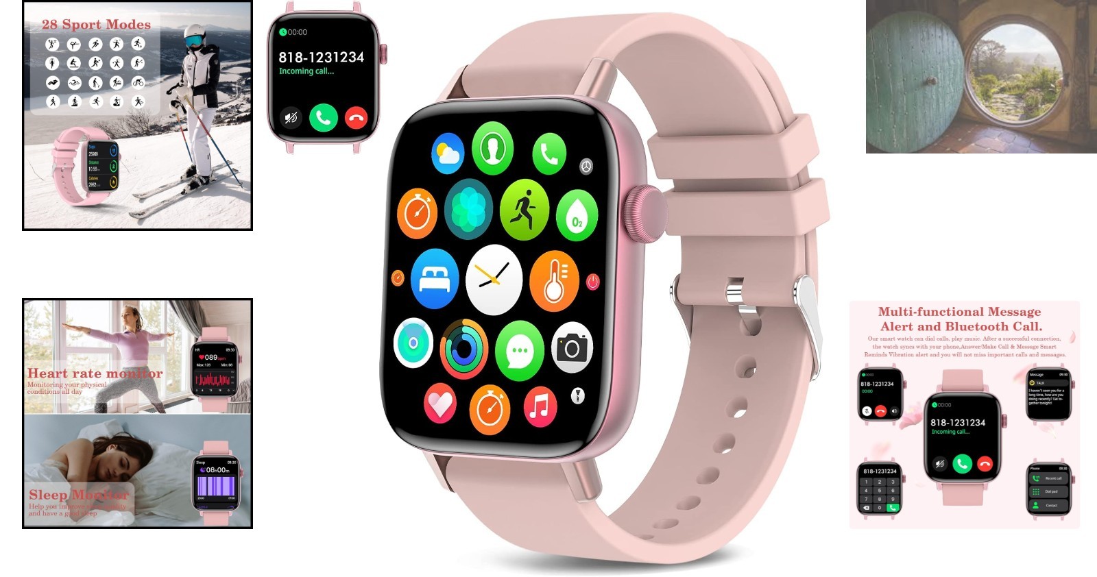 Stylish 1.9” Smart Watch for Android/iOS: Bluetooth Calls & Health Monitoring