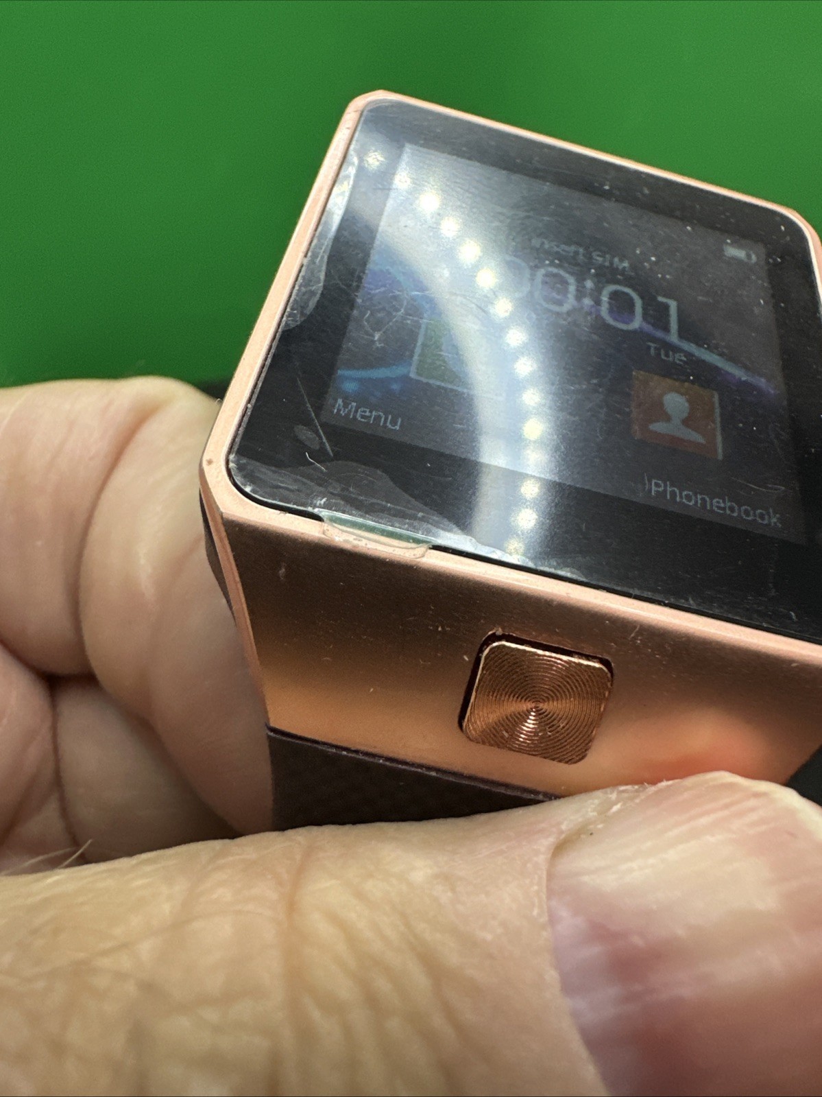 Rose Gold Smart Watch Bluetooth Phone for Android Stainless Steel A5. Works