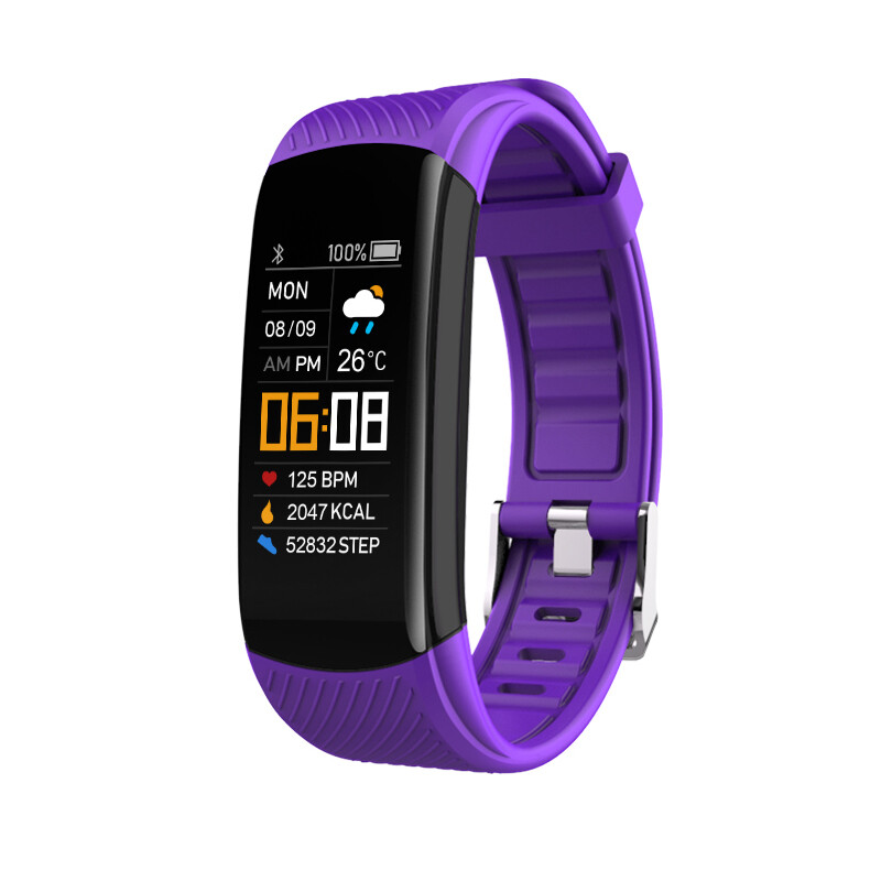 C5S Dark Purple Smart Watch Bracelet Heart Rate Blood Pressure Fitness Monitor