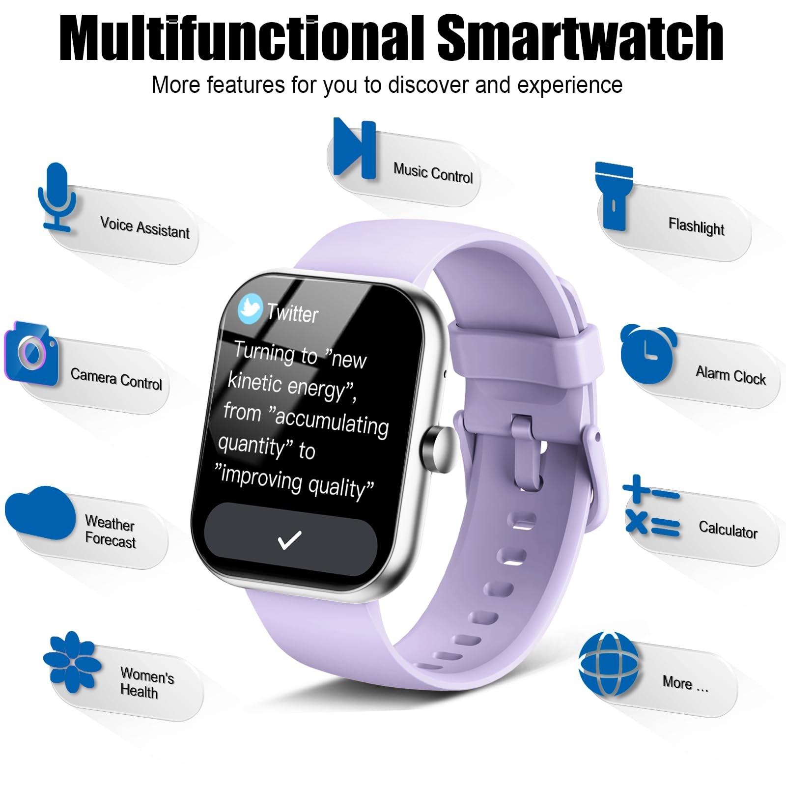 Smart Watch for Men Women, Answer/Make Call, 1.96″ HD Fitness Tracker RUNNING