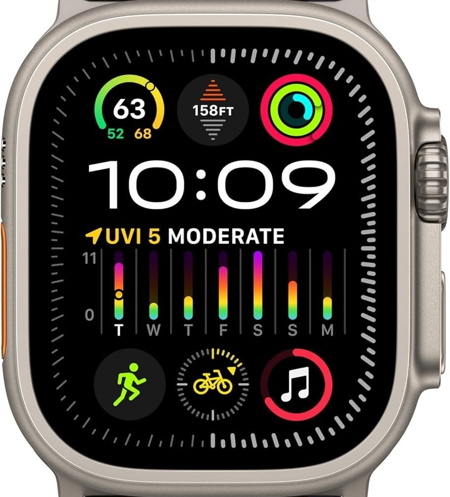 Apple Watch Ultra 2 (2023) – 49mm • GPS • 5G – Titanium Case • Black Sports Band