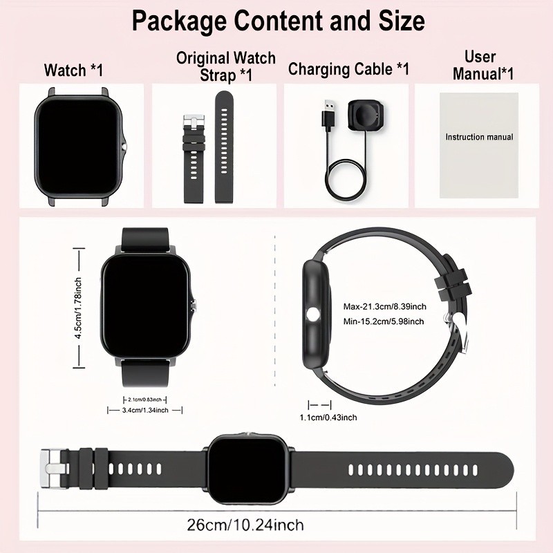 1.83” Smartwatch with Call, 100+ Sports Modes, Remote Camera, Ideal Gift Unisex