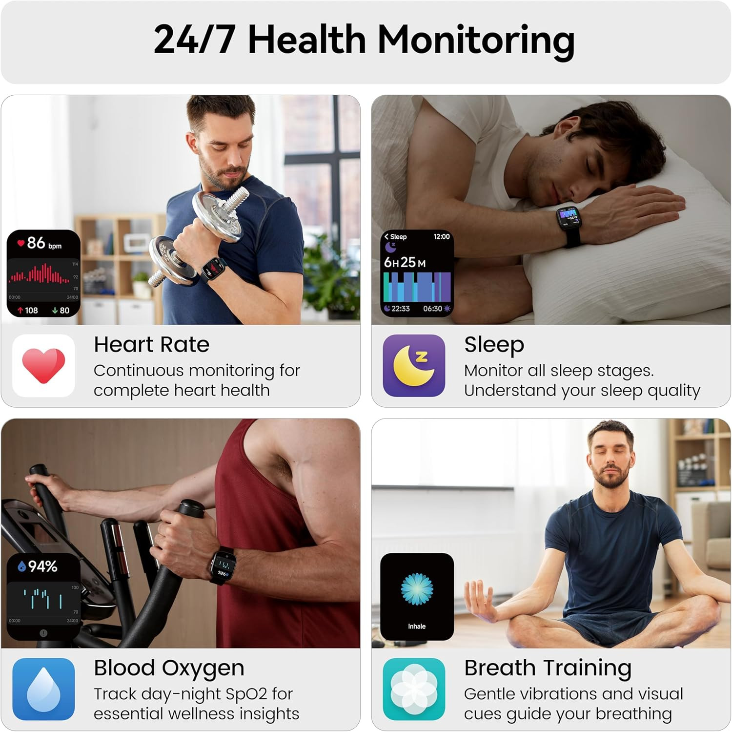 Smart Watch with Alexa Built-In, 1.83″ HD Touchscreen Fitness Tracker with Bluet