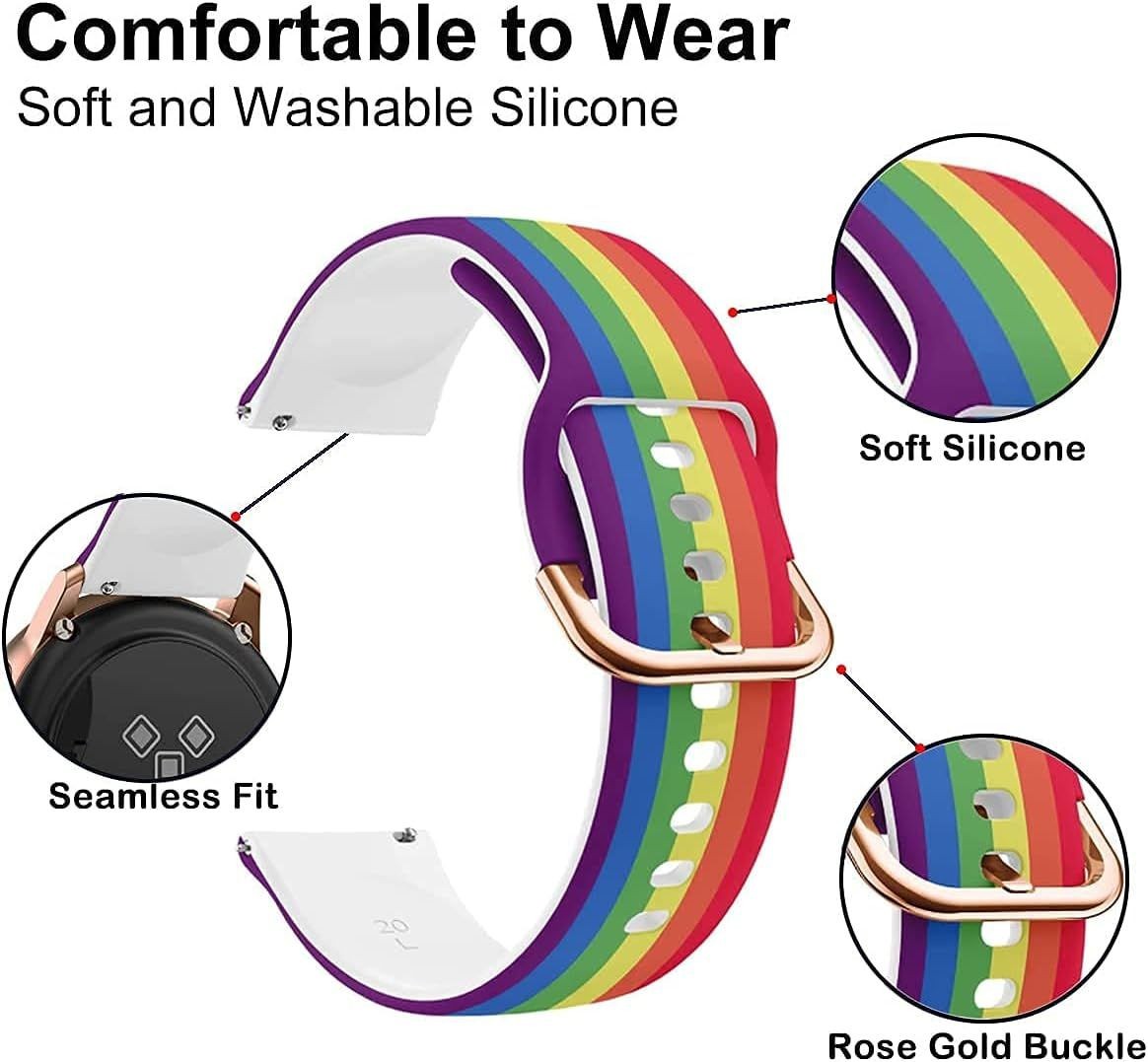 Rainbow Silicone Wristband for Samsung Galaxy Watch Active 40mm/44mm Smartwatch