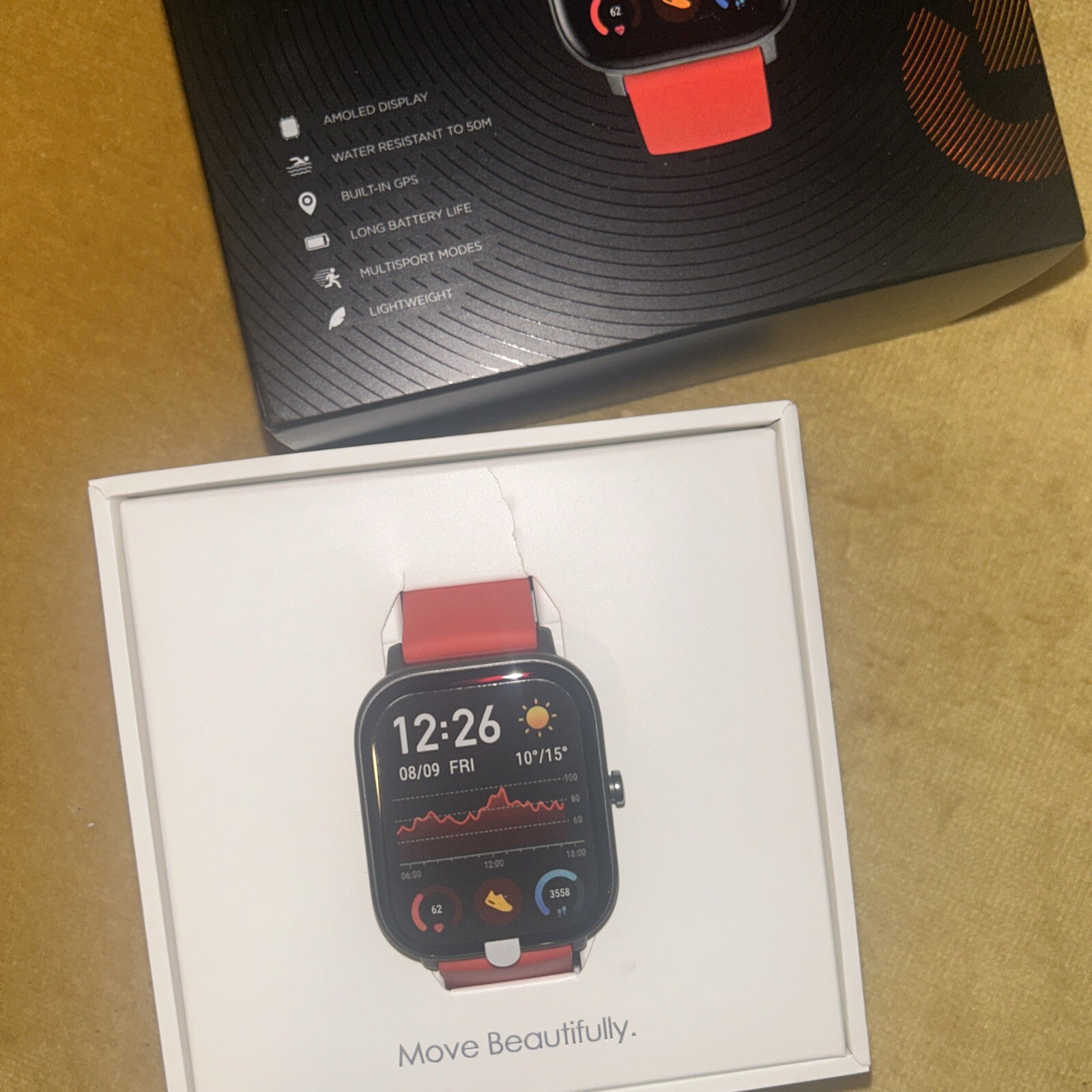 Amazfit GTS Fitness Tracking Smartwatch Obsidian Red