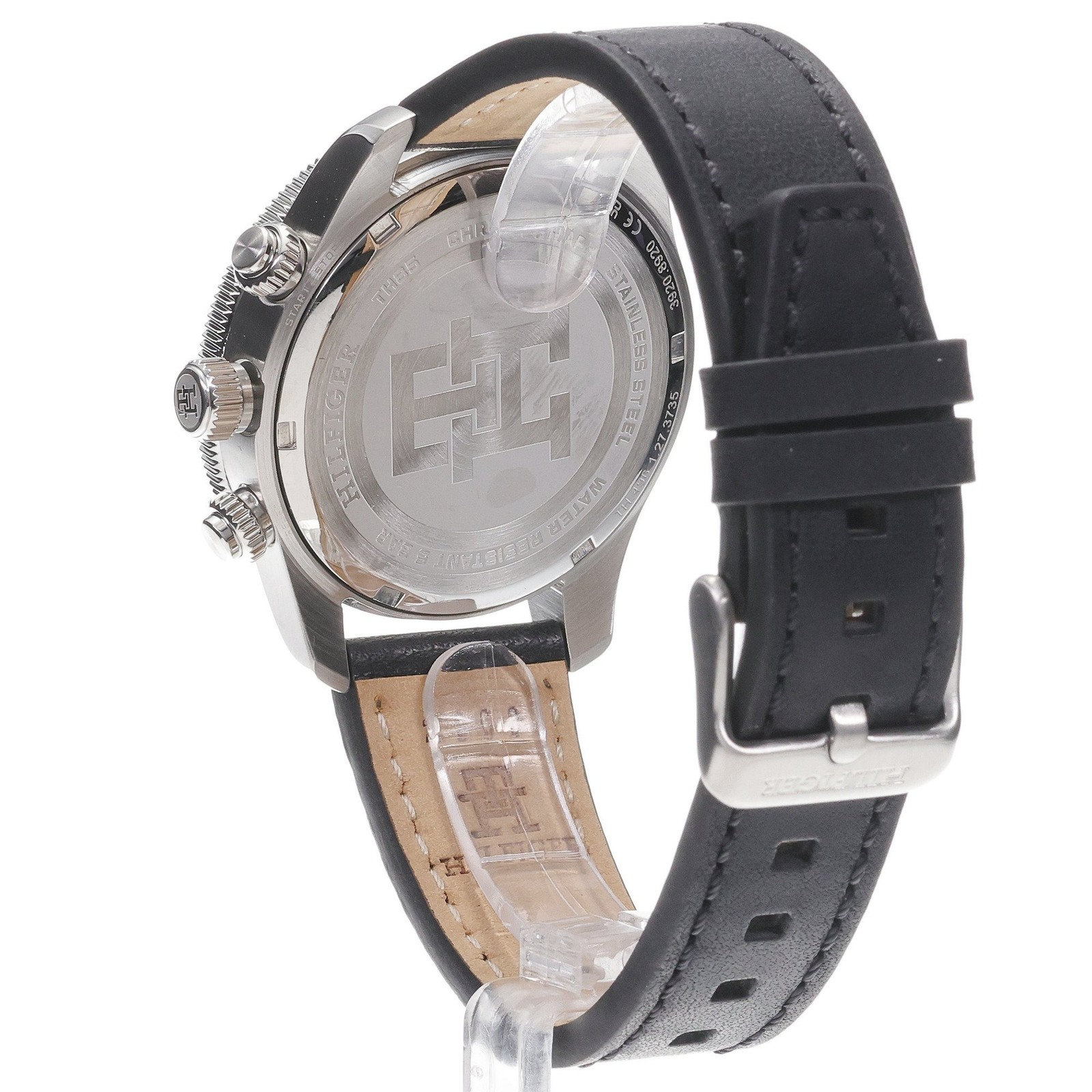 Tommy Hilfiger TH85 Men’s Quartz Chronograph Watch 1792162 Black Dial Leather