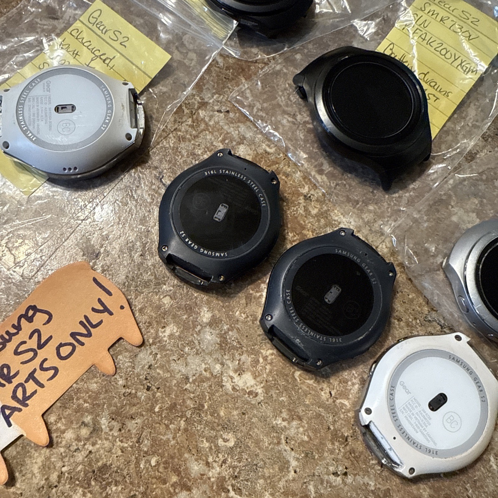 Lot of 7 Samsung Gear S2 SM-R730 Smartwatch FOR PARTS ONLY!!