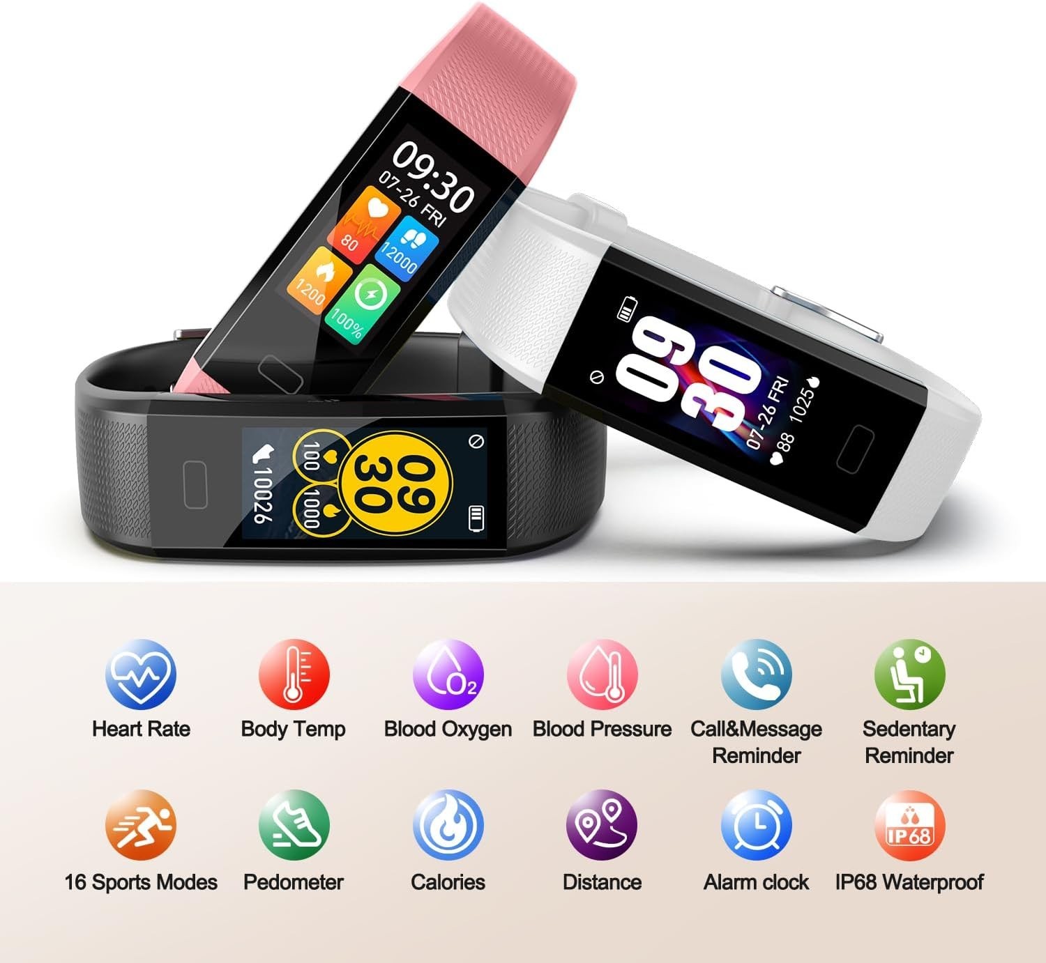 Lightweight Fitness Tracker with Step Counter & Sleep Analysis – Adjustable Size