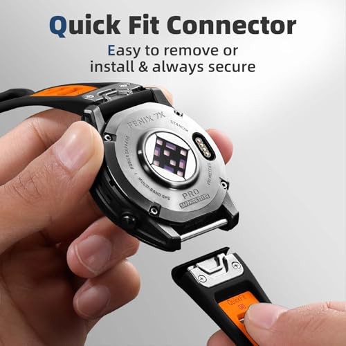 1 Pack Soft Silicone Sport Strap Compatible with Garmin Fenix 8 51mm and Fenix 3