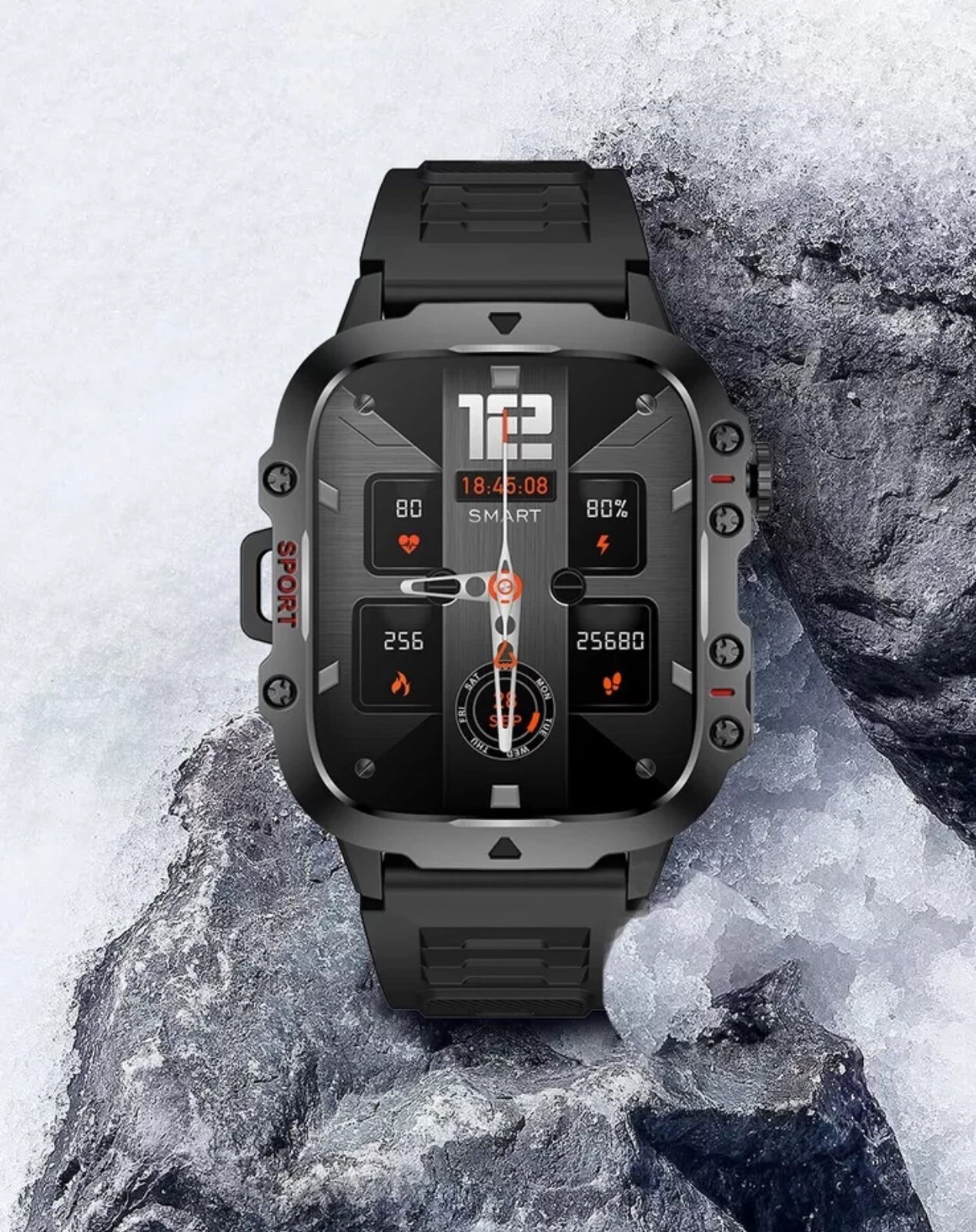 Smart Watch Military Tactical Sport Fitness Tracker for Motorola Moto G (2024)