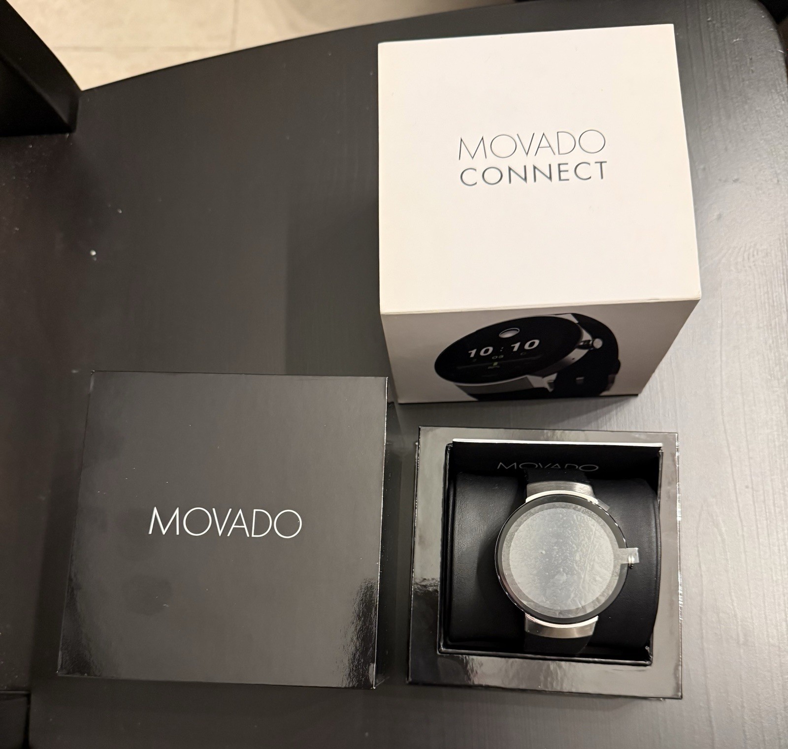 Movado Connect Men’s 46.5 mm Digital Smartwatch Black Stainless Steel 3660018