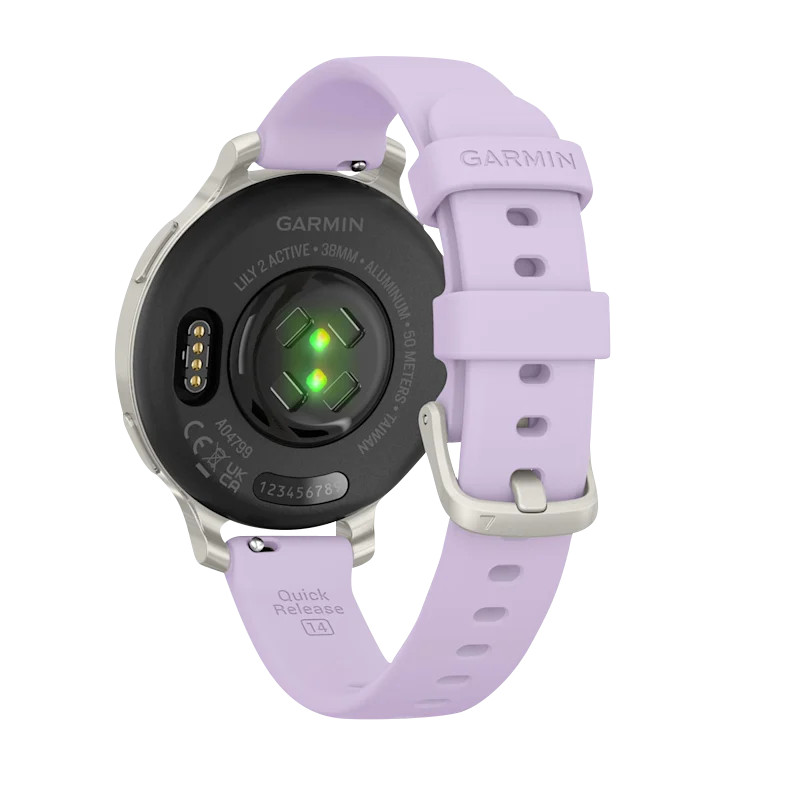 Garmin Lily 2 Active, Silver with Purple Jasmine Silicone Band (010-02891-01) *