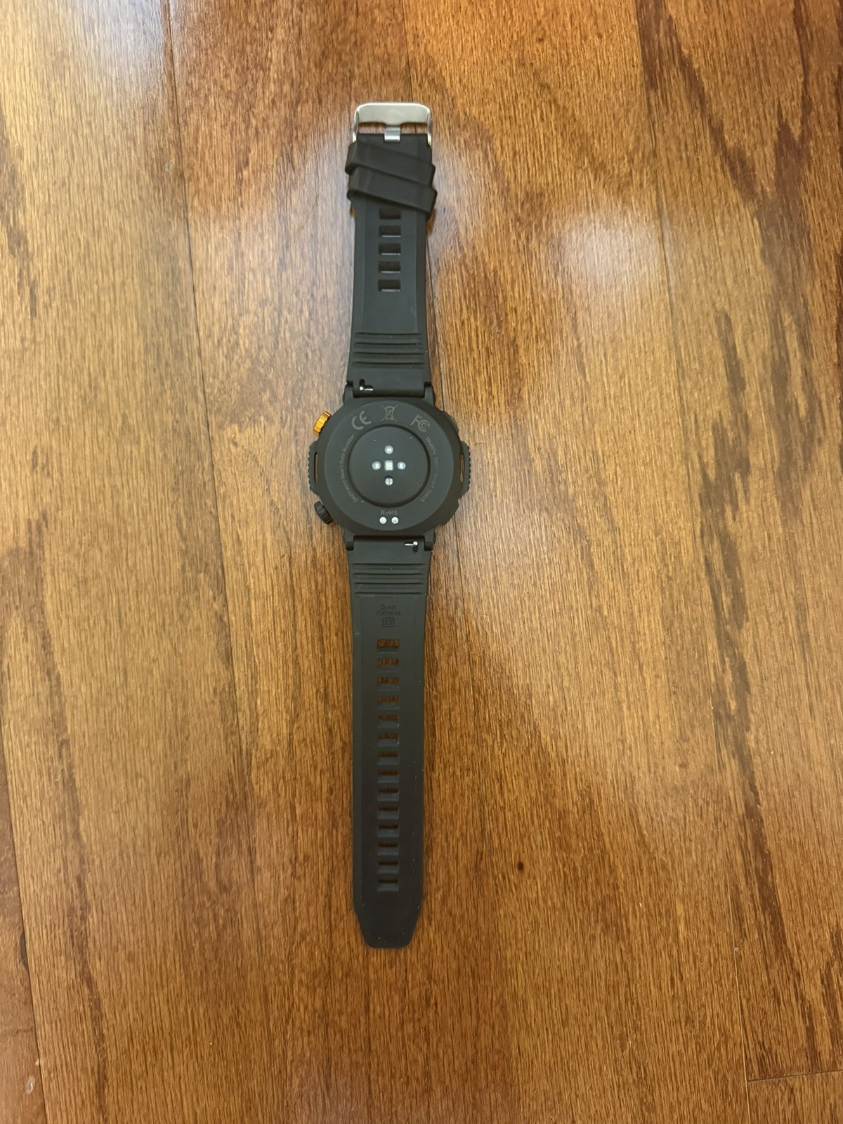 Black Silicone Band Smart Watch Touch Screen Plastic Case