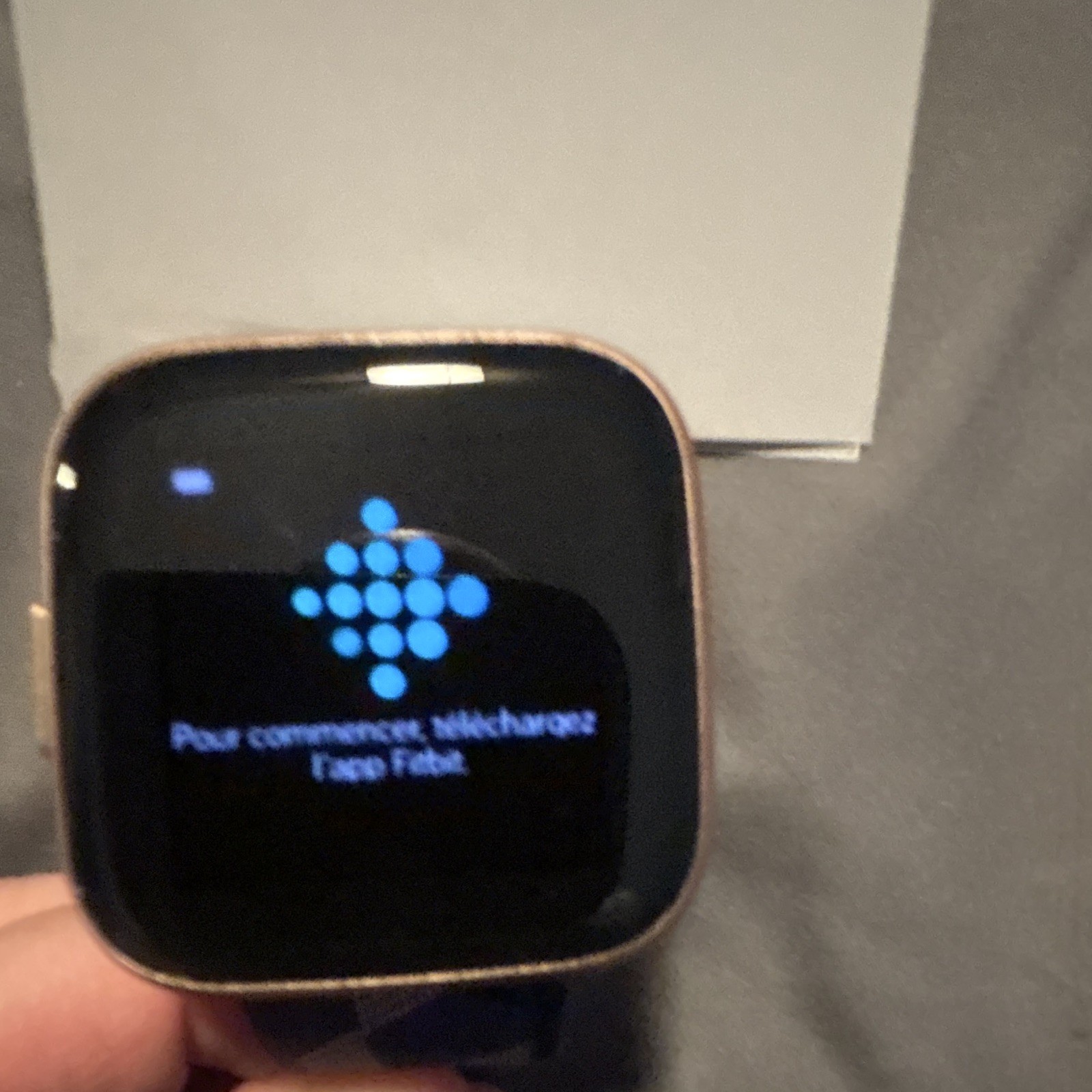 Fitbit Versa 2 Special Edition 40mm Pink Aluminum Case Blue Fabric Band