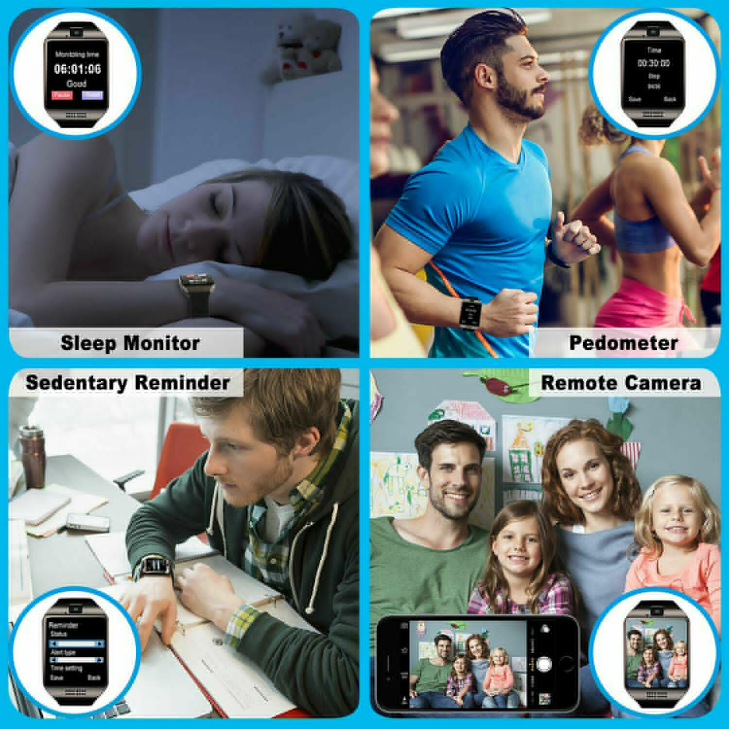 Touch Screen Bluetooth Smart Watch Sport Pedometer Smartwatch For Android Phones