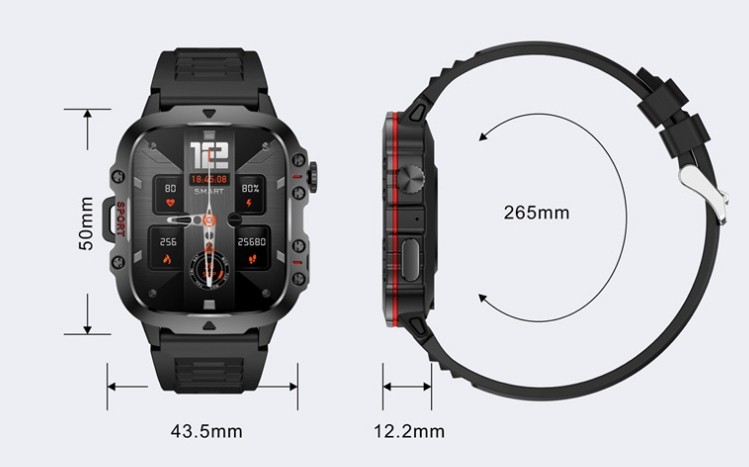 Smart Watch QX11 Bluetooth Military Tactical Rugged Sport Fitness Wristwatch Men