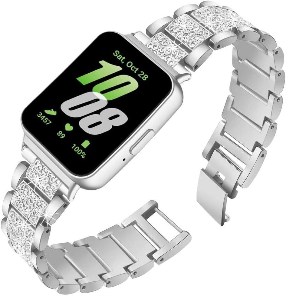 No Gap Metal Bling Strap Compatible with Samsung Galaxy Fit3 SM-R390