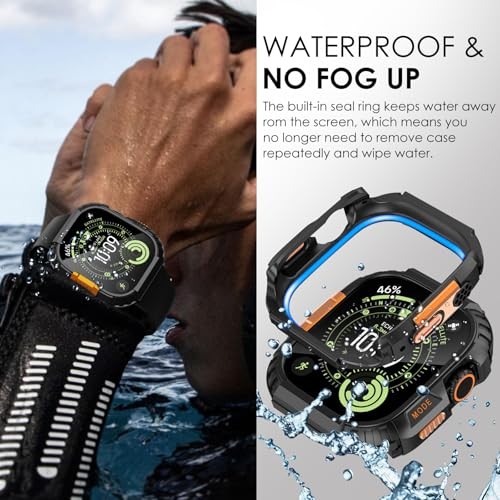 Waterproof Rugged Bumper Case for Apple Watch Ultra 49mm Compatible with Men Wom