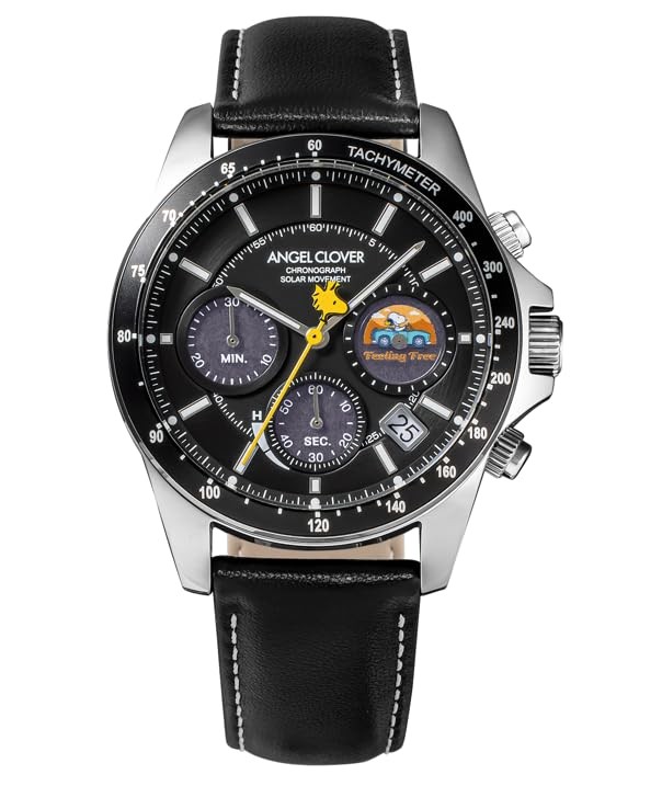 ANGEL CLOVER Peanuts Collaboration Solar Watch PN40SBK-BK Black