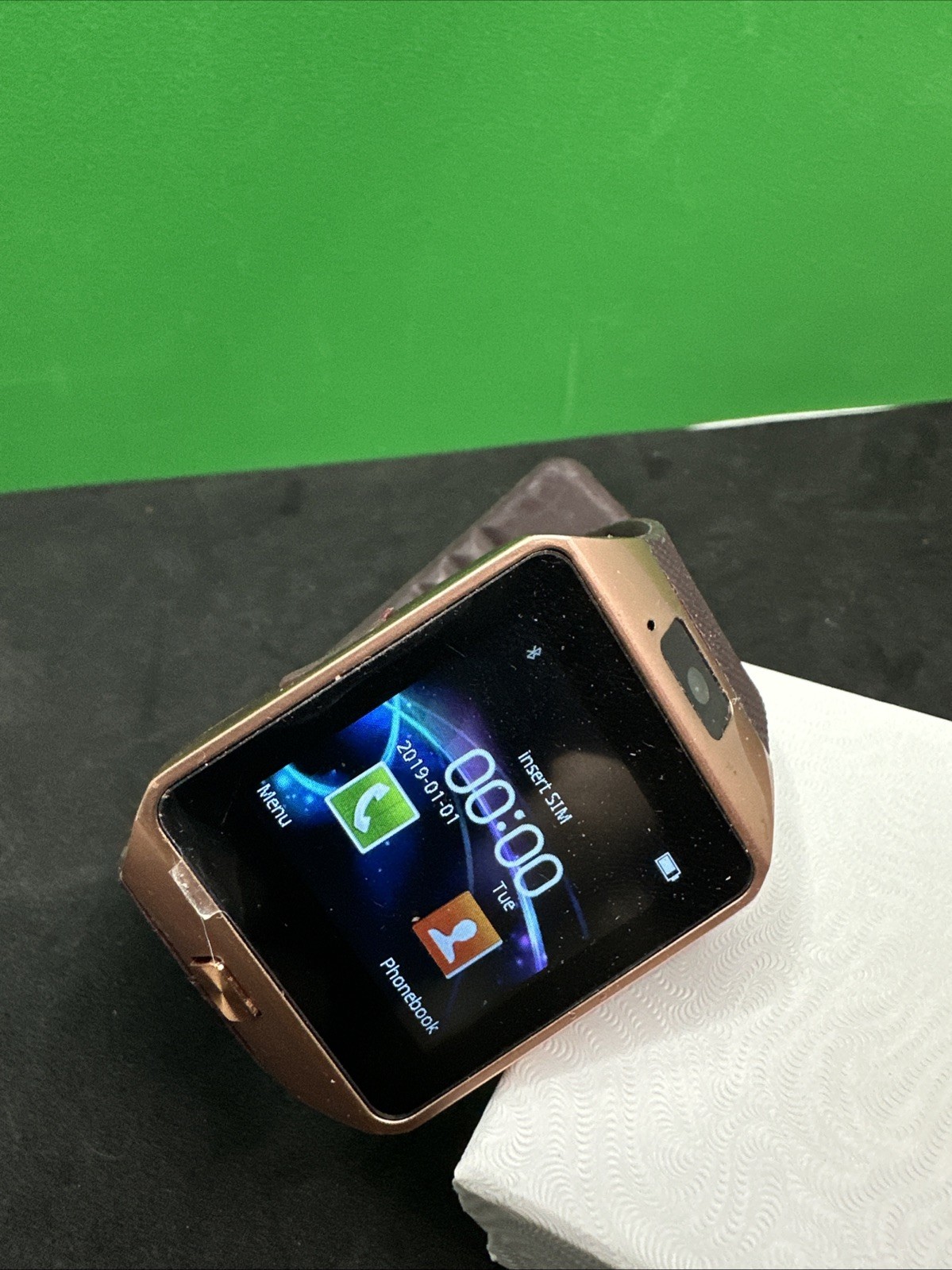 Rose Gold Smart Watch Bluetooth Phone for Android Stainless Steel A5. Works