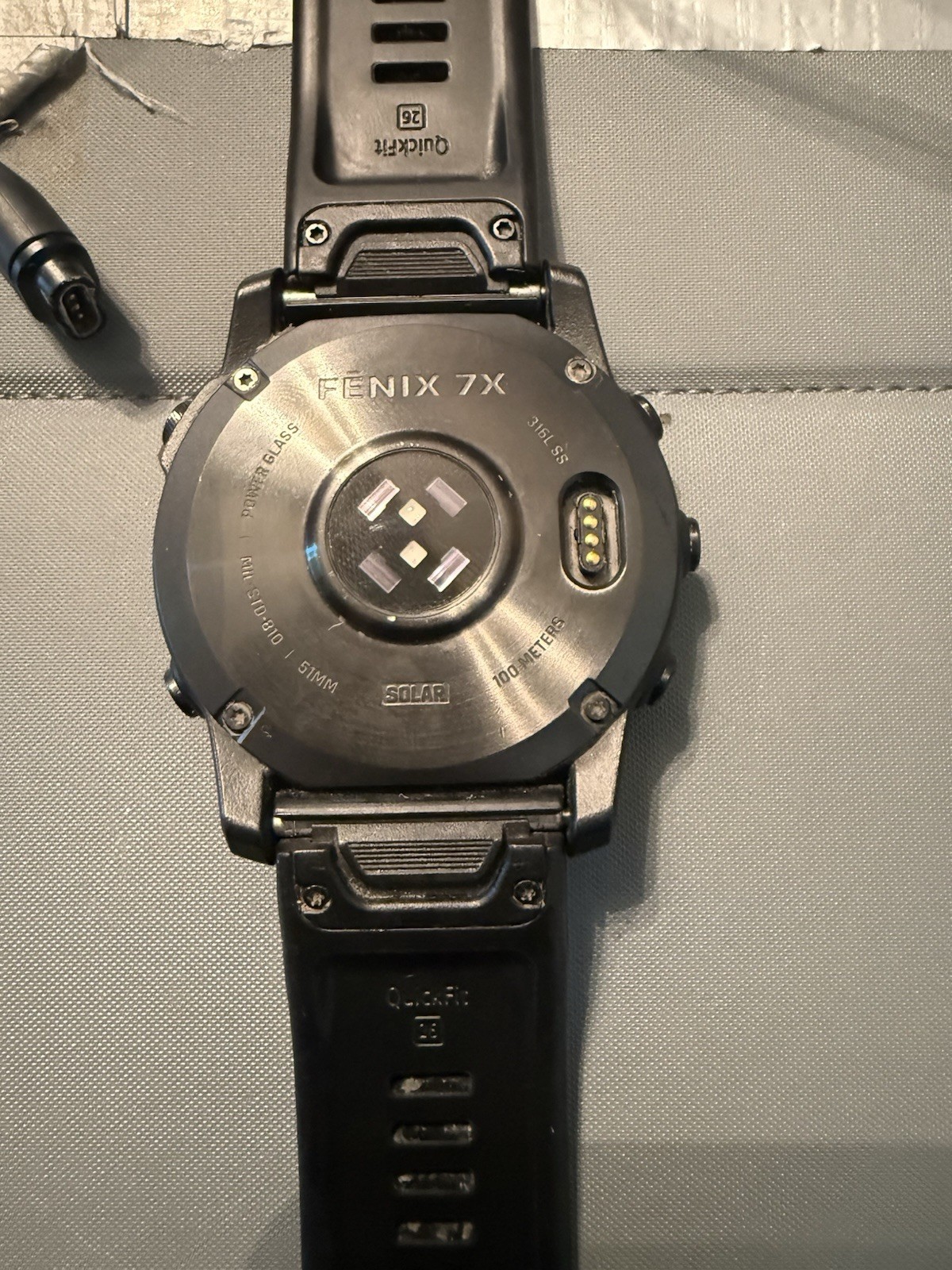 Garmin Fenix 7X Solar GPS Smart Watch Black Silicone Band 51mm Case