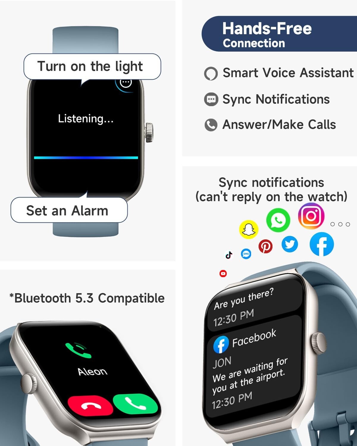 2025 Smart Watch For Men/Women, Waterproof Smartwatch Bluetooth iPhone Samsung