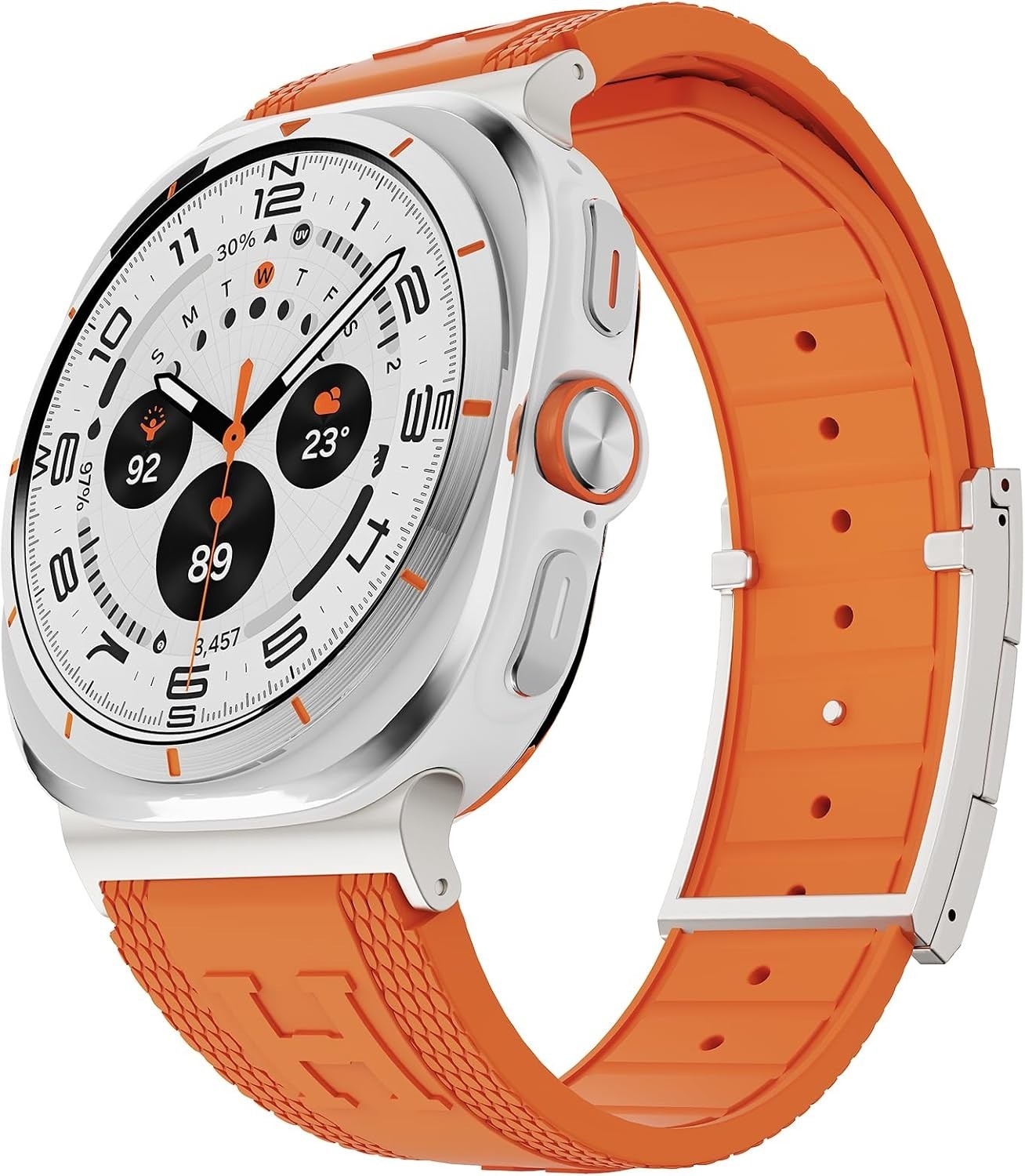 Soft Silicone Strap Compatible with Samsung Galaxy Watch Ultra 47mm Band Orange
